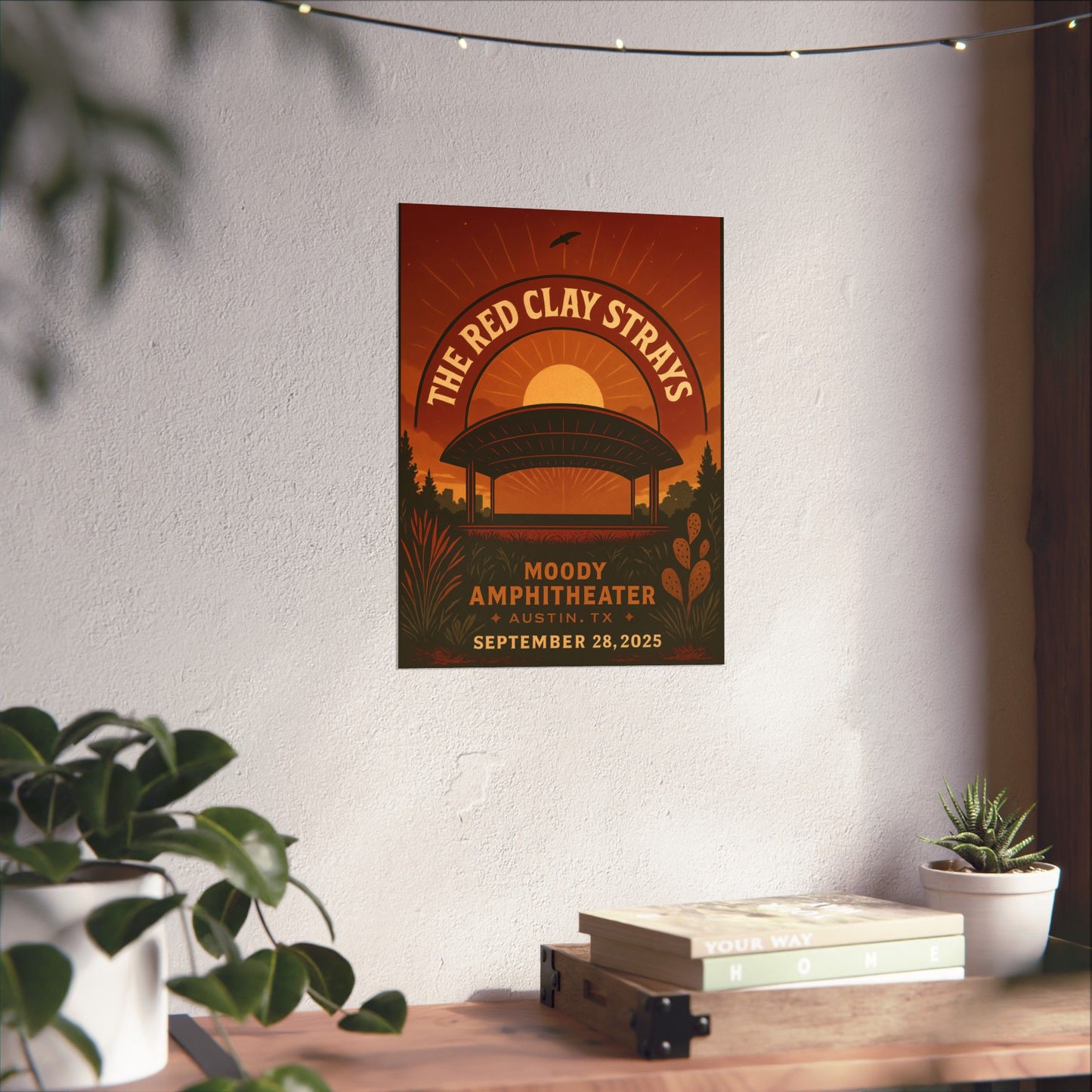The Red Clay Strays Austin TX Concert Print | September 28, 2025 | Moody Amphitheater | Variant 1