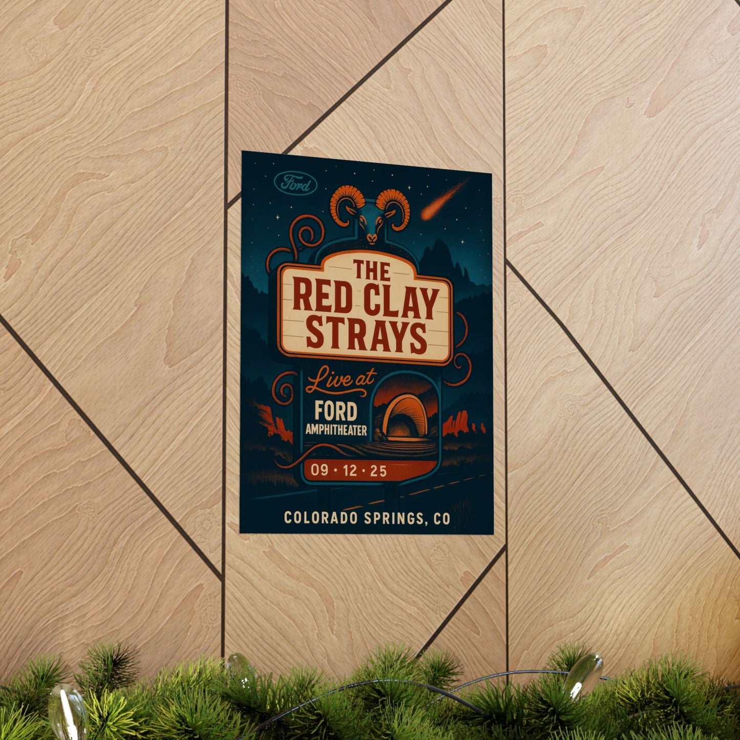 The Red Clay Strays Colorado Springs Concert Poster | September 12, 2025| Ford Amphitheater | Variant 3
