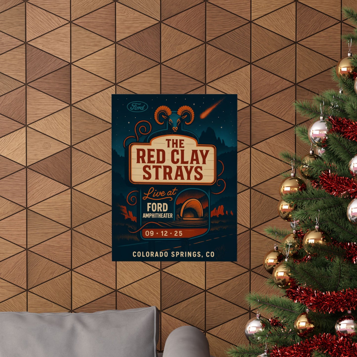 The Red Clay Strays Colorado Springs Concert Poster | September 12, 2025| Ford Amphitheater | Variant 3