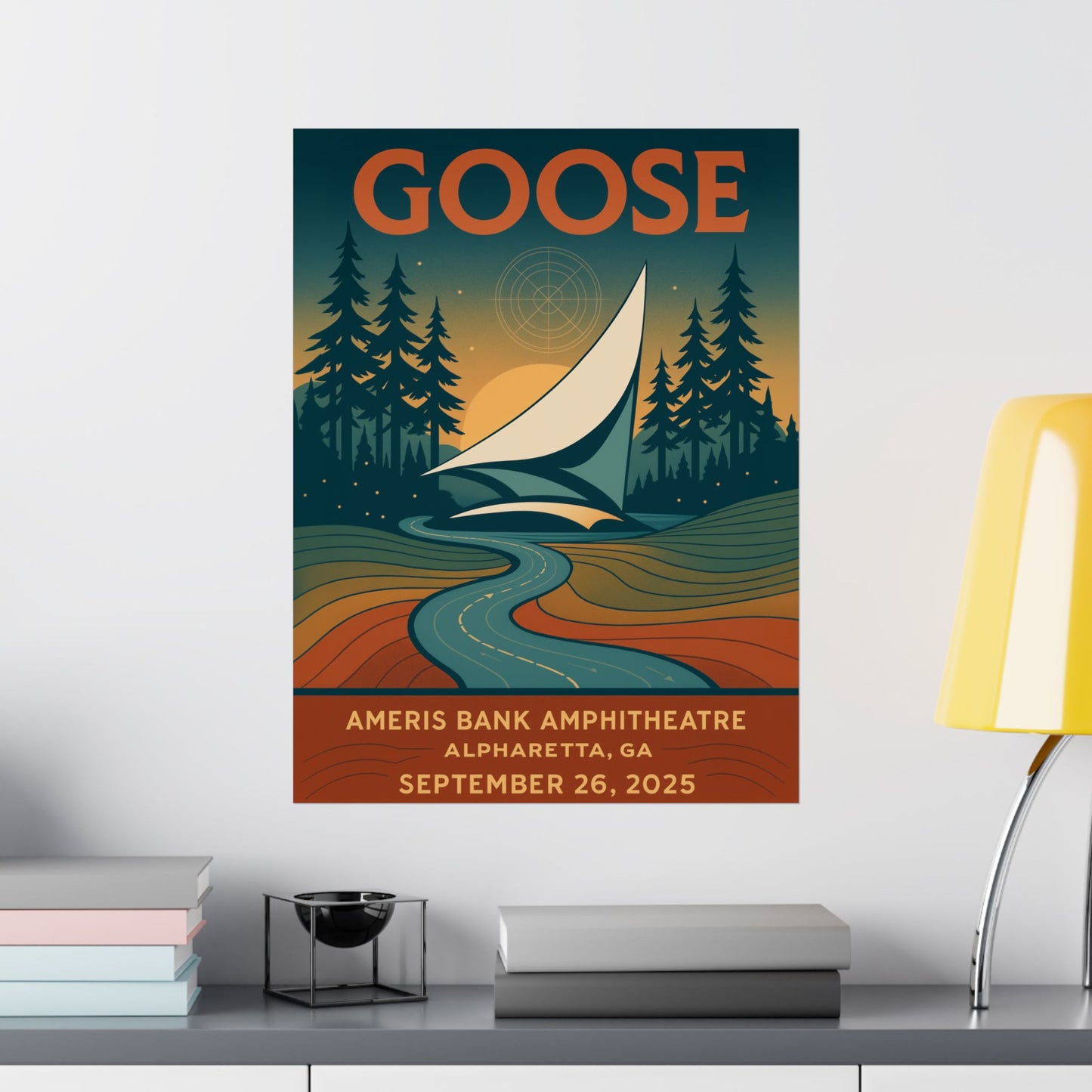 Goose Alpharetta September 26,2025 Concert Print | Ameris Bank Amphitheatre | Concert Print | Version 2