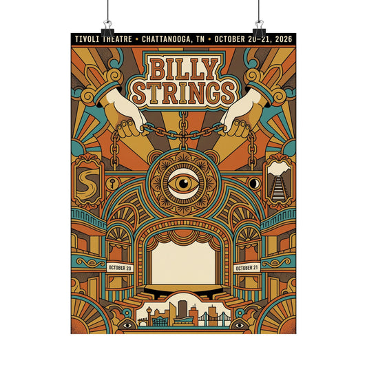 Billy Strings | October 20–21, 2026 | Chattanooga, TN | Concert Poster