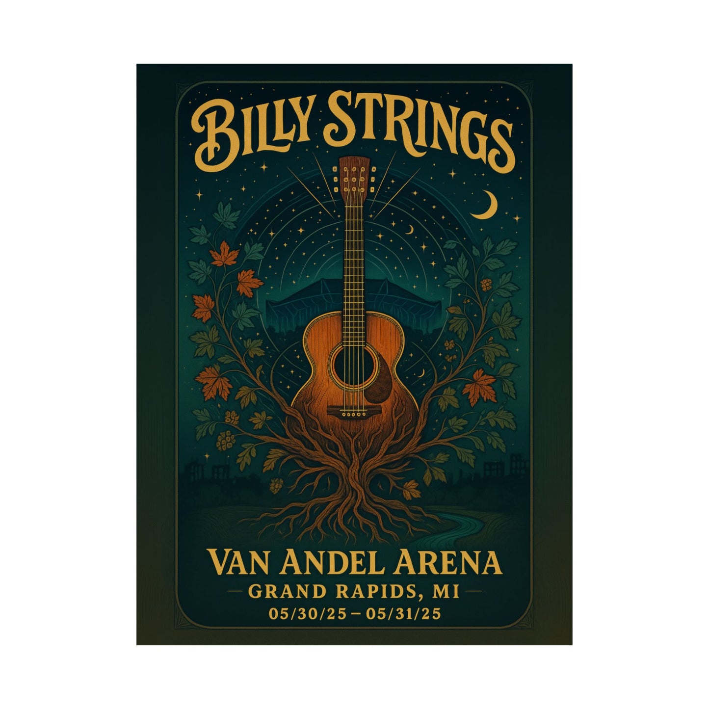 Billy Strings Grand Rapids Concert Print | May 30 - 31, 2025 | Van Andel Arena