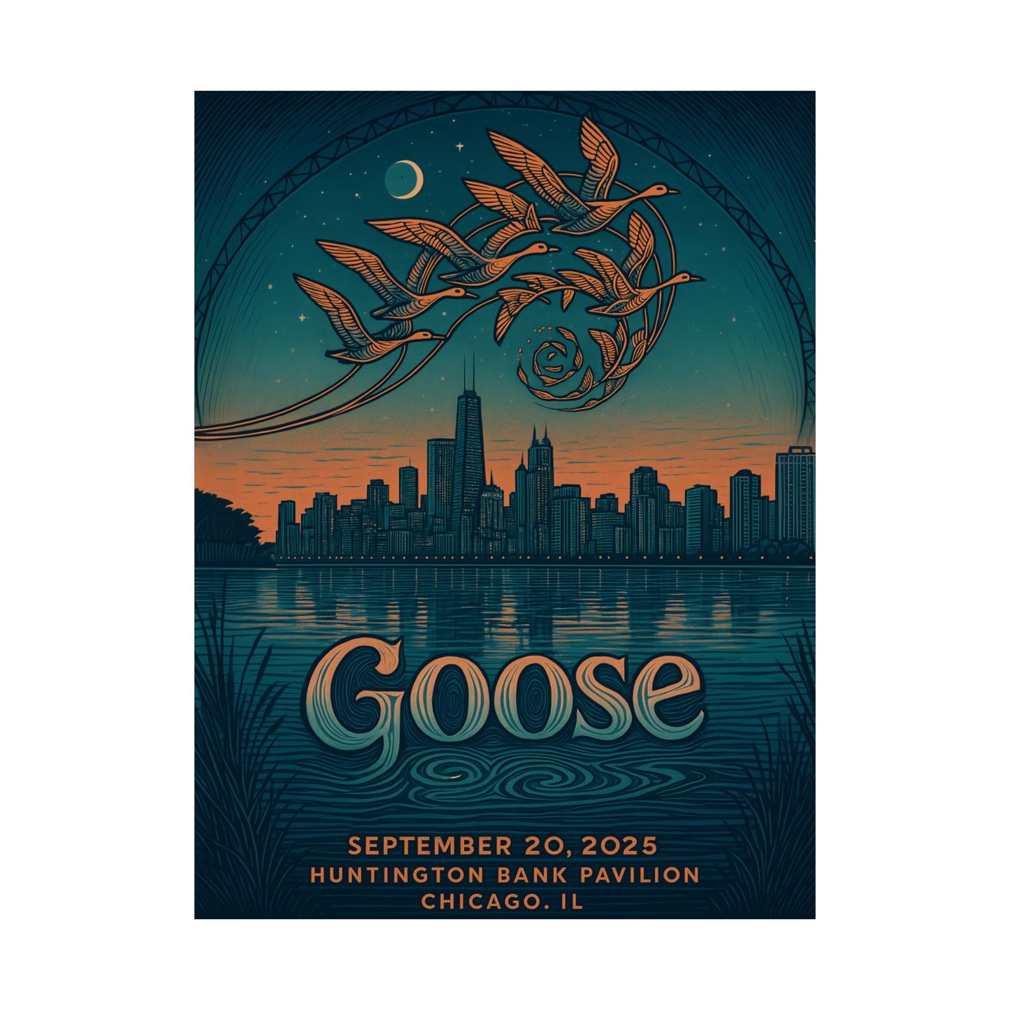 Goose Chicago Concert Poster | September 20, 2025 | Huntington Bank Pavilion | Variant 2
