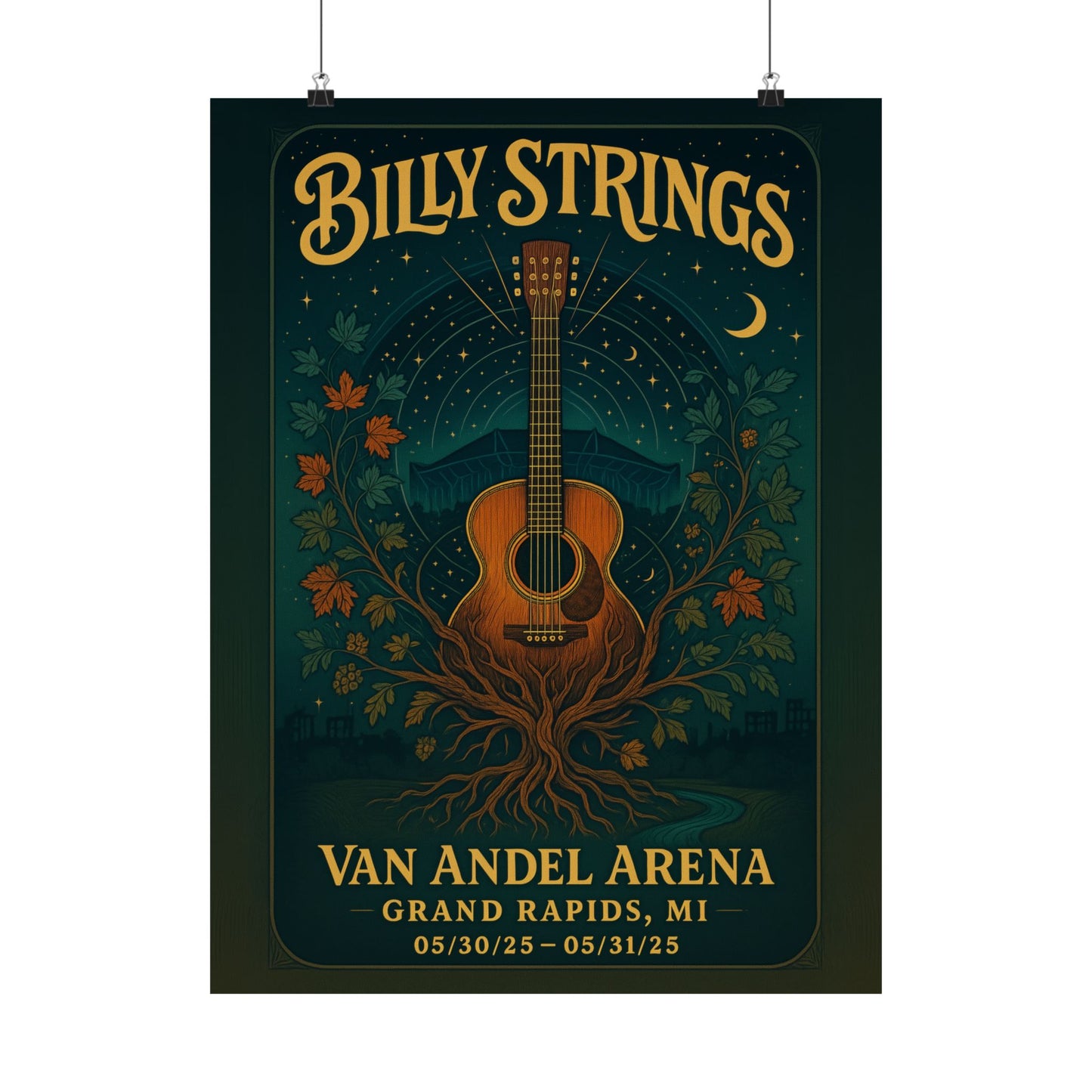 Billy Strings Grand Rapids Concert Print | May 30 - 31, 2025 | Van Andel Arena