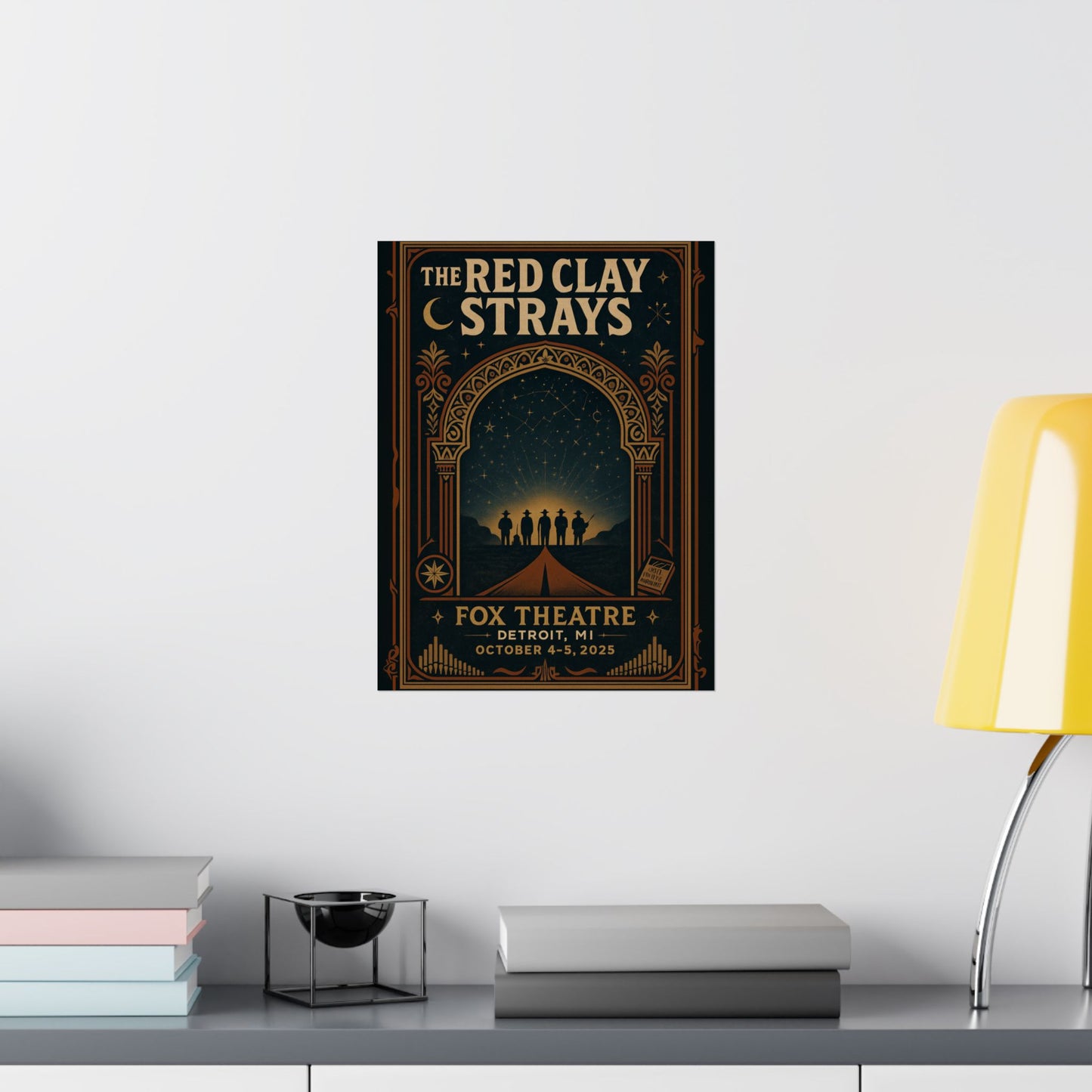 The Red Clay Strays Detroit MI Concert Print | October 4-5, 2025 | Fox Theatre | Variant 1