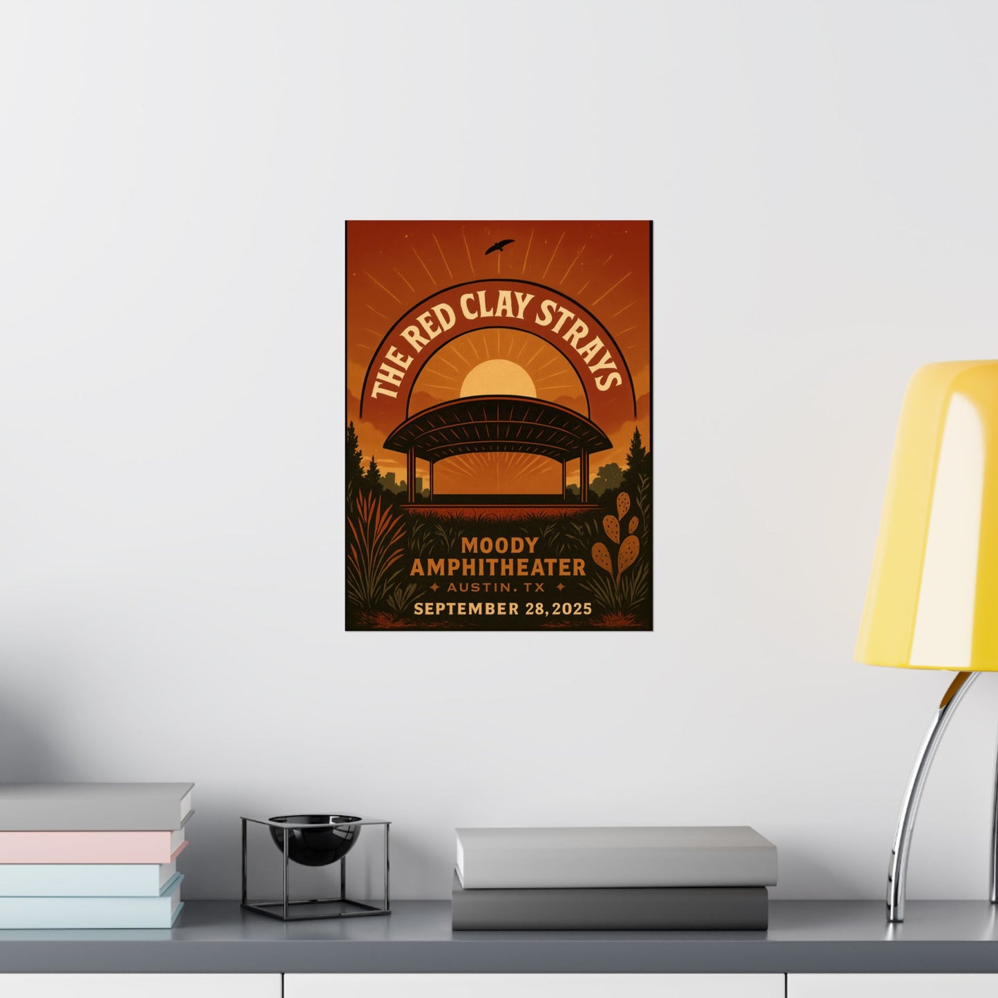 The Red Clay Strays Austin TX Concert Print | September 28, 2025 | Moody Amphitheater | Variant 1