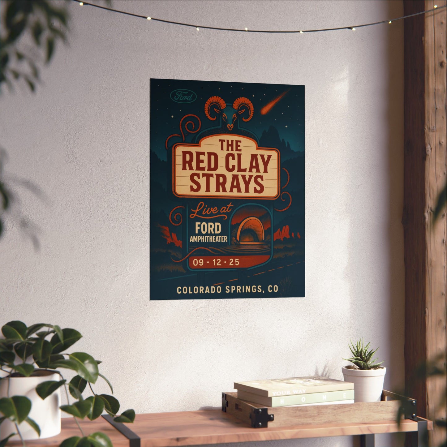 The Red Clay Strays Colorado Springs Concert Poster | September 12, 2025| Ford Amphitheater | Variant 3