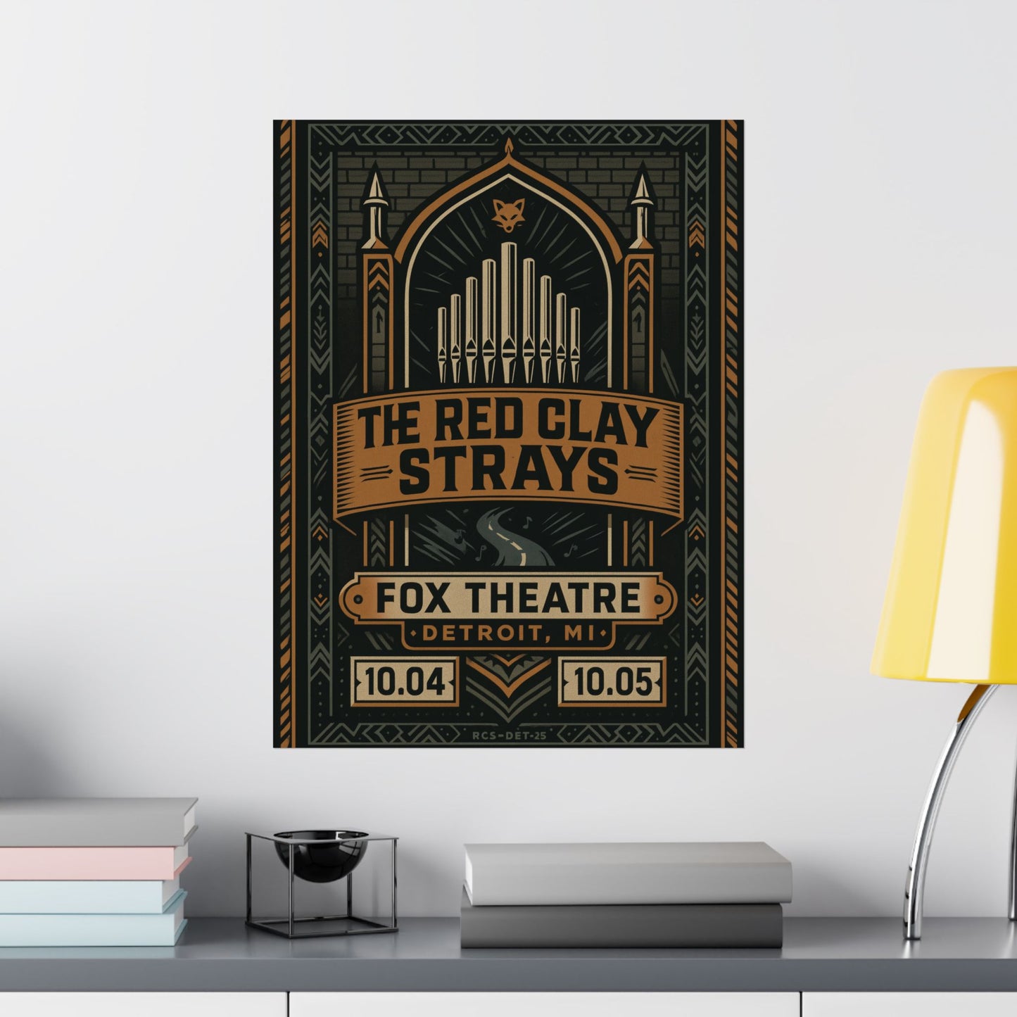 The Red Clay Strays Detroit MI Concert Print | October 4-5, 2025 | Fox Theatre | Variant 2