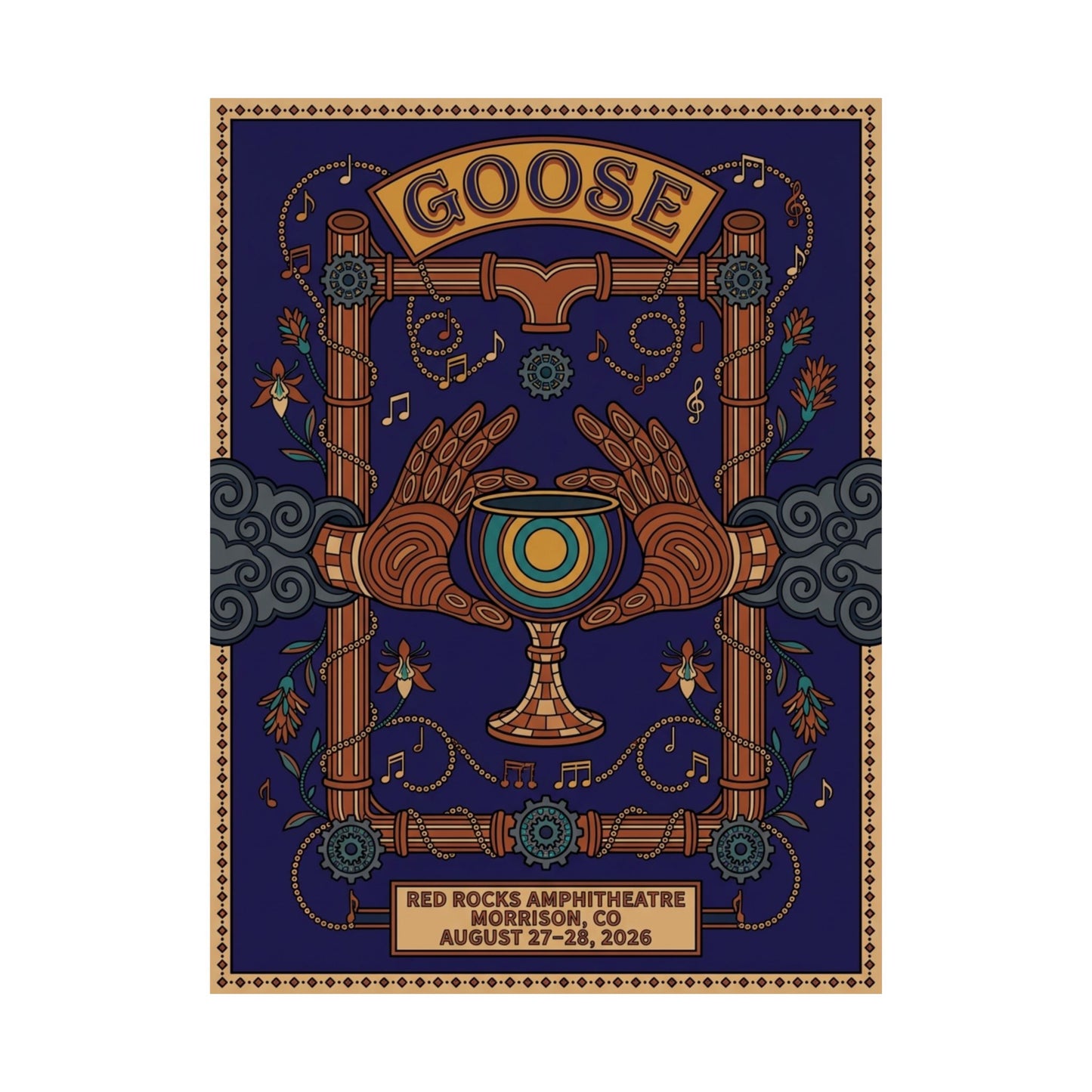 Goose | August 27–28, 2026 | Red Rocks | Concert Poster V1