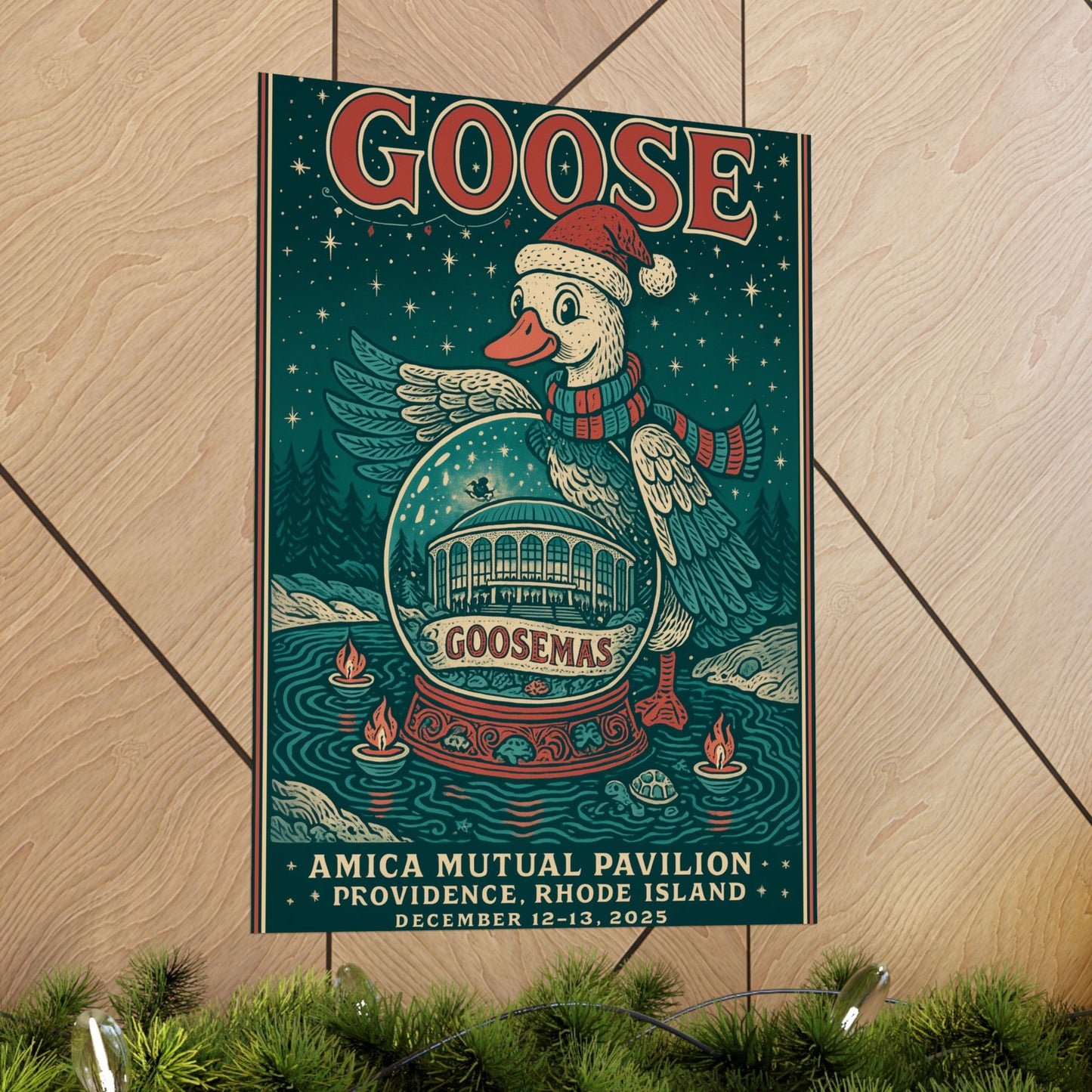 Goose Goosemas 2025 | Amica Mutual Pavilion | Providence, RI | December 12-13, 2025 | Concert Poster | Variant 3