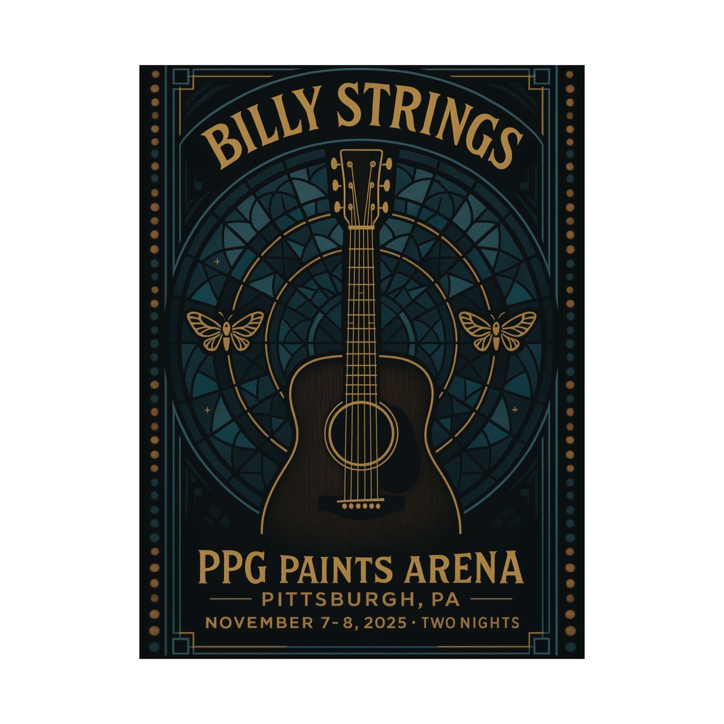 Billy Strings Pittsburgh November 7&8 | PPG Paints Arena | Concert Print | V1