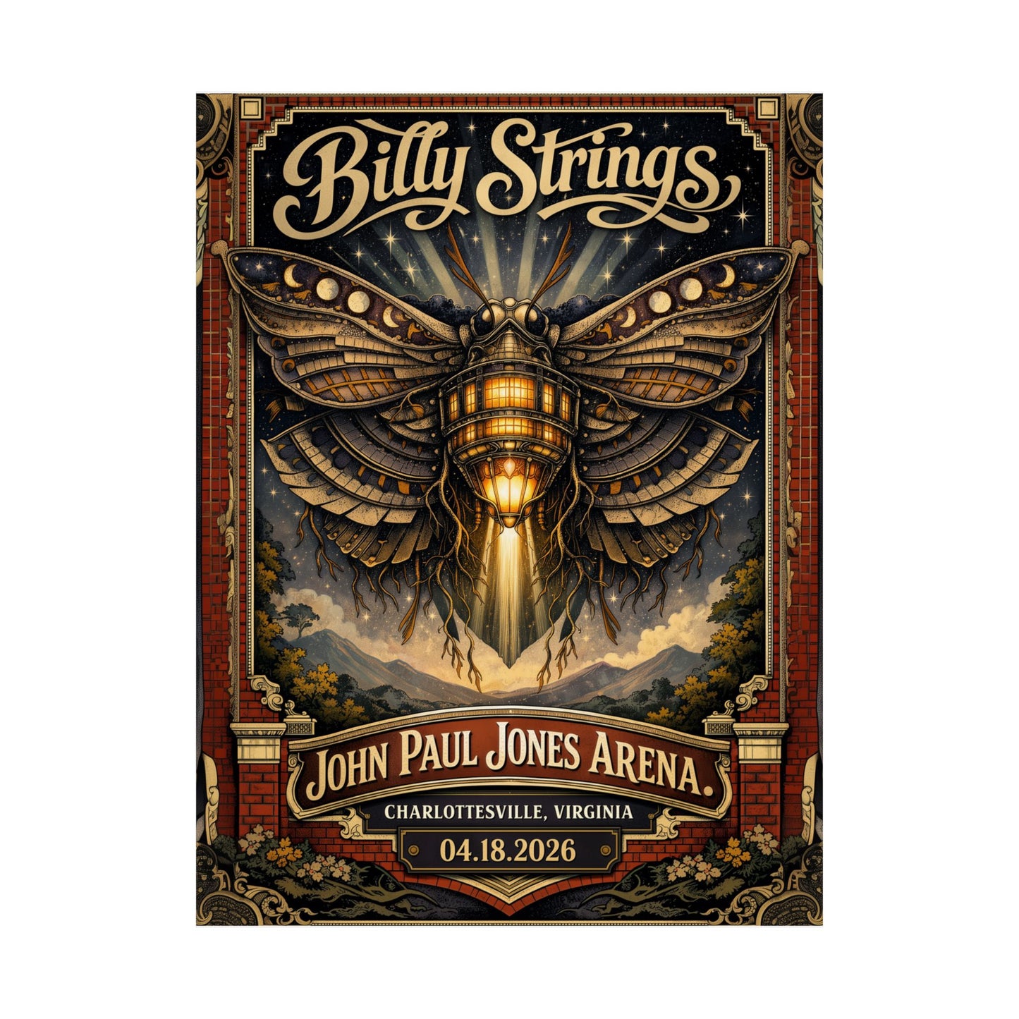 Billy Strings | 04/18/2026 | Charlottesville, VA | Concert Poster  | N2