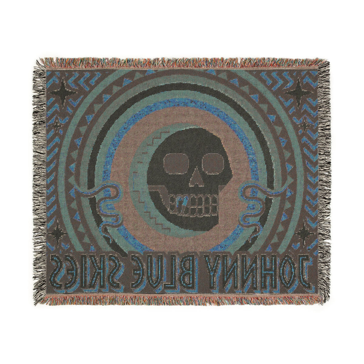 Johnny Blue Skies | Skull Moon Rising | Woven Blanket