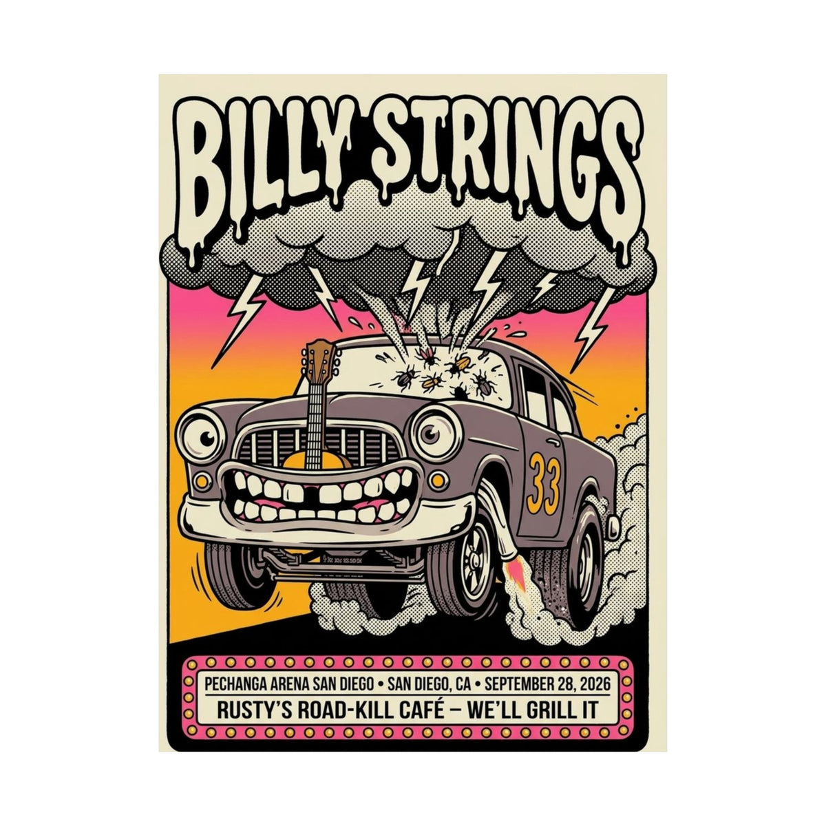 Billy Strings | September 28, 2026 | San Diego, CA | Concert Poster