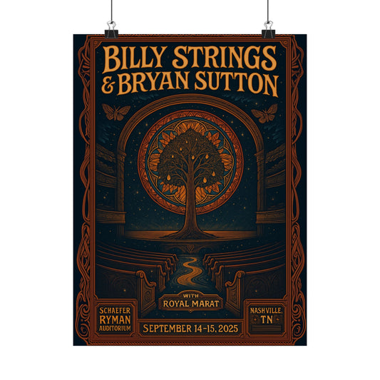 Billy Strings & Bryan Sutton Ryman Auditorium | Nashville | September 14-15, 2025 | Concert Print