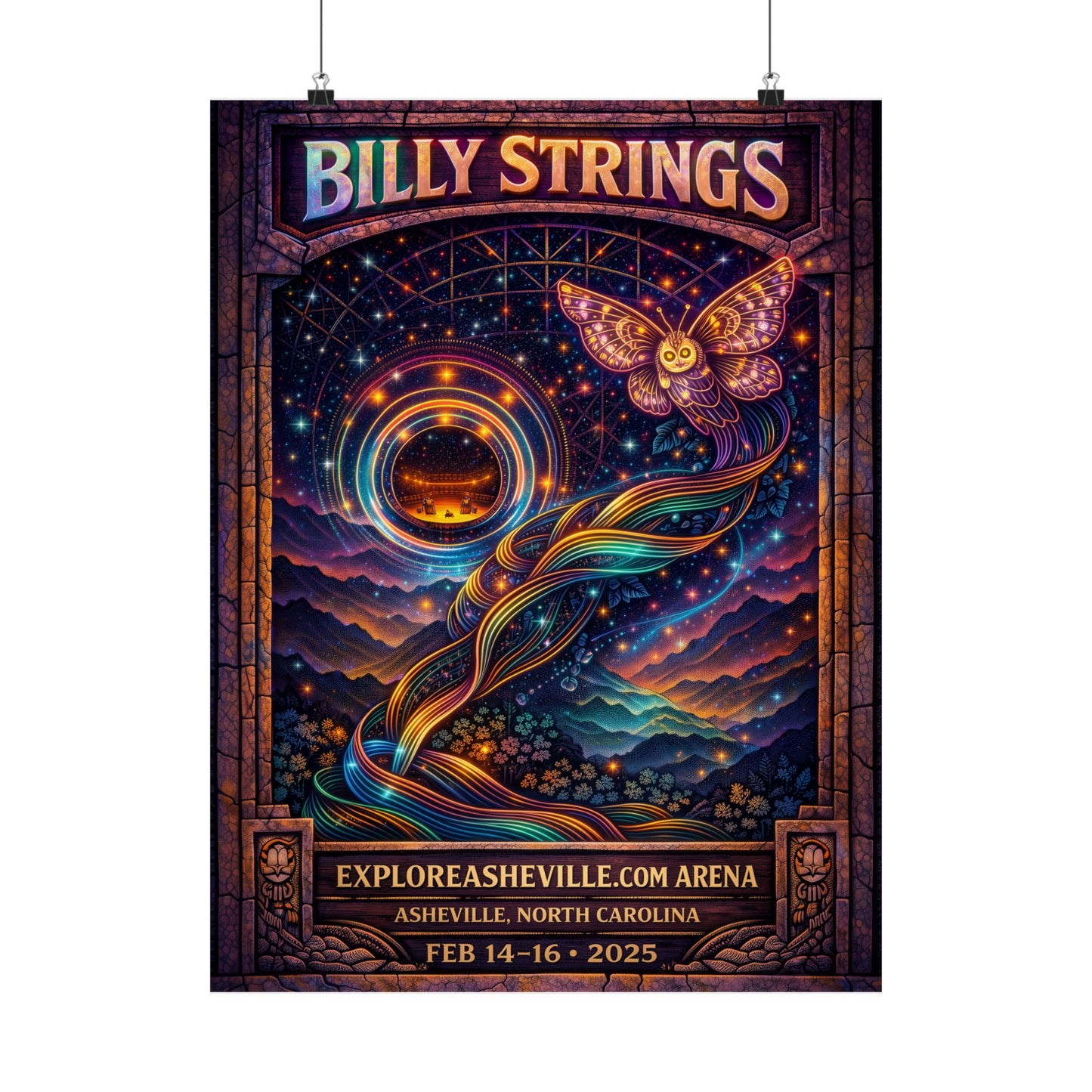 Billy Strings | 2/14/25 - 2/16/25 | Asheville, NC | Concert Poster  | Weekend 2 V2