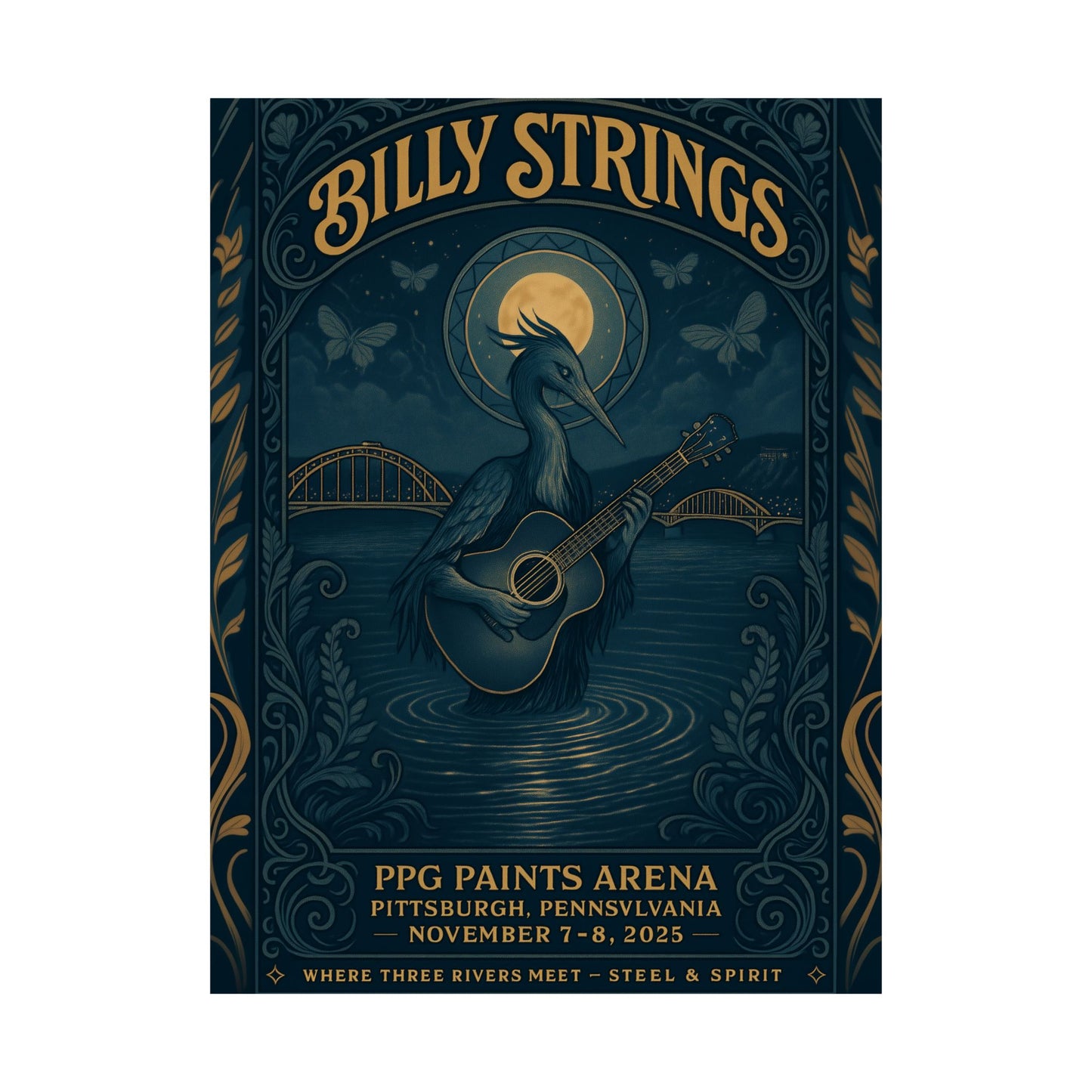 Billy Strings Pittsburgh November 7&8 | PPG Paints Arena | Concert Print | V2