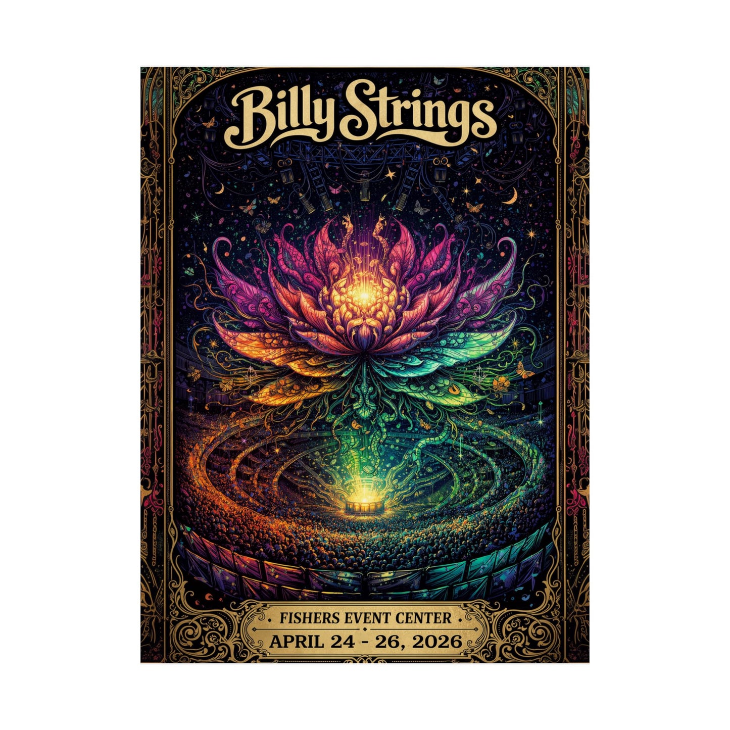 Billy Strings | 4/24/26 - 4/26/26 | Fishers, IN | Concert Poster  | V1