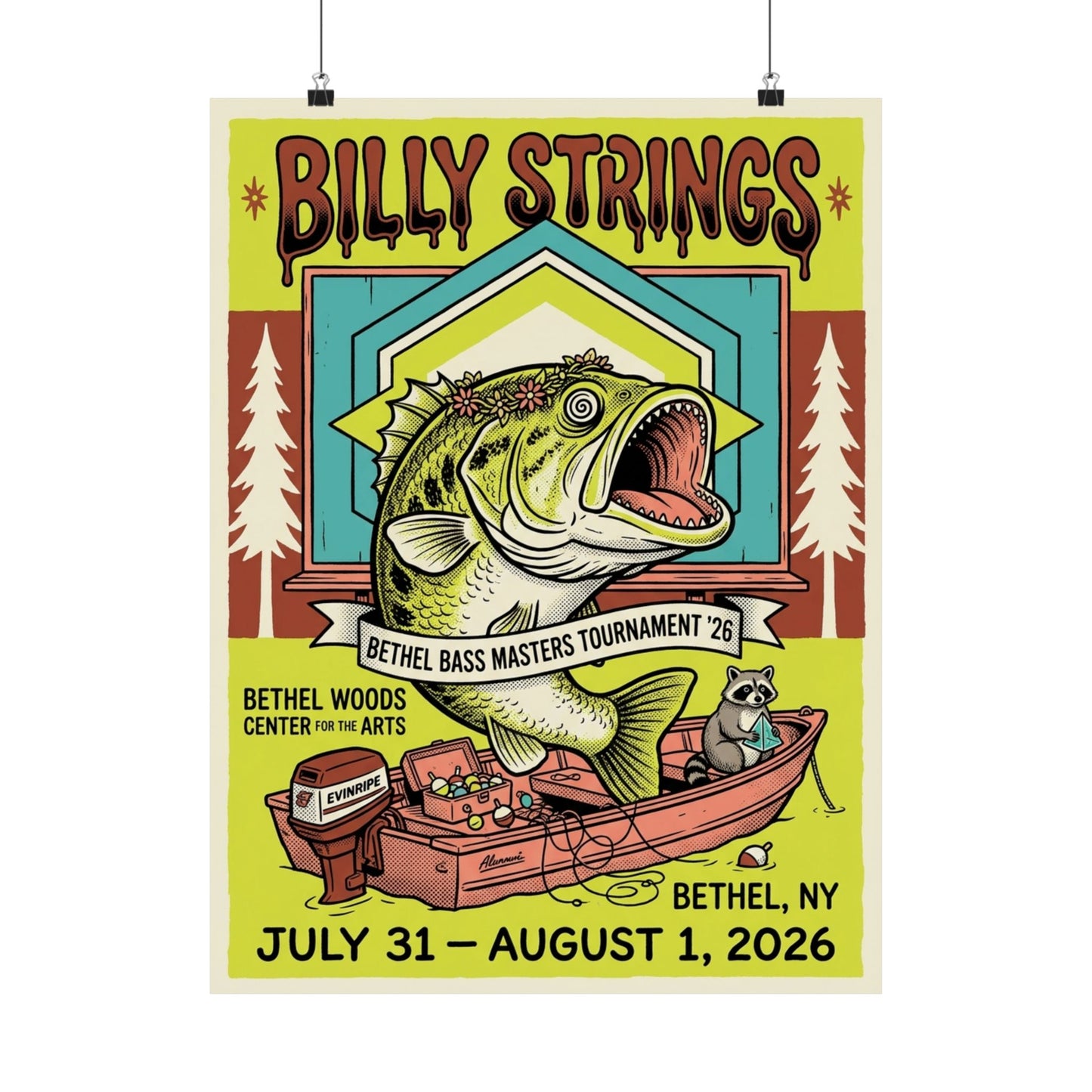 Billy Strings | July 31 – August 1, 2026 | Bethel, NY | Concert Poster