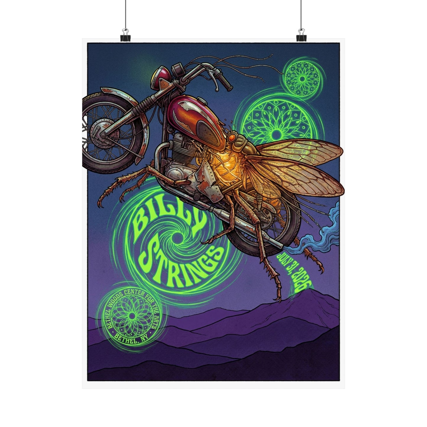 Billy Strings | July 31, 2026 | Bethel, NY | Concert Poster