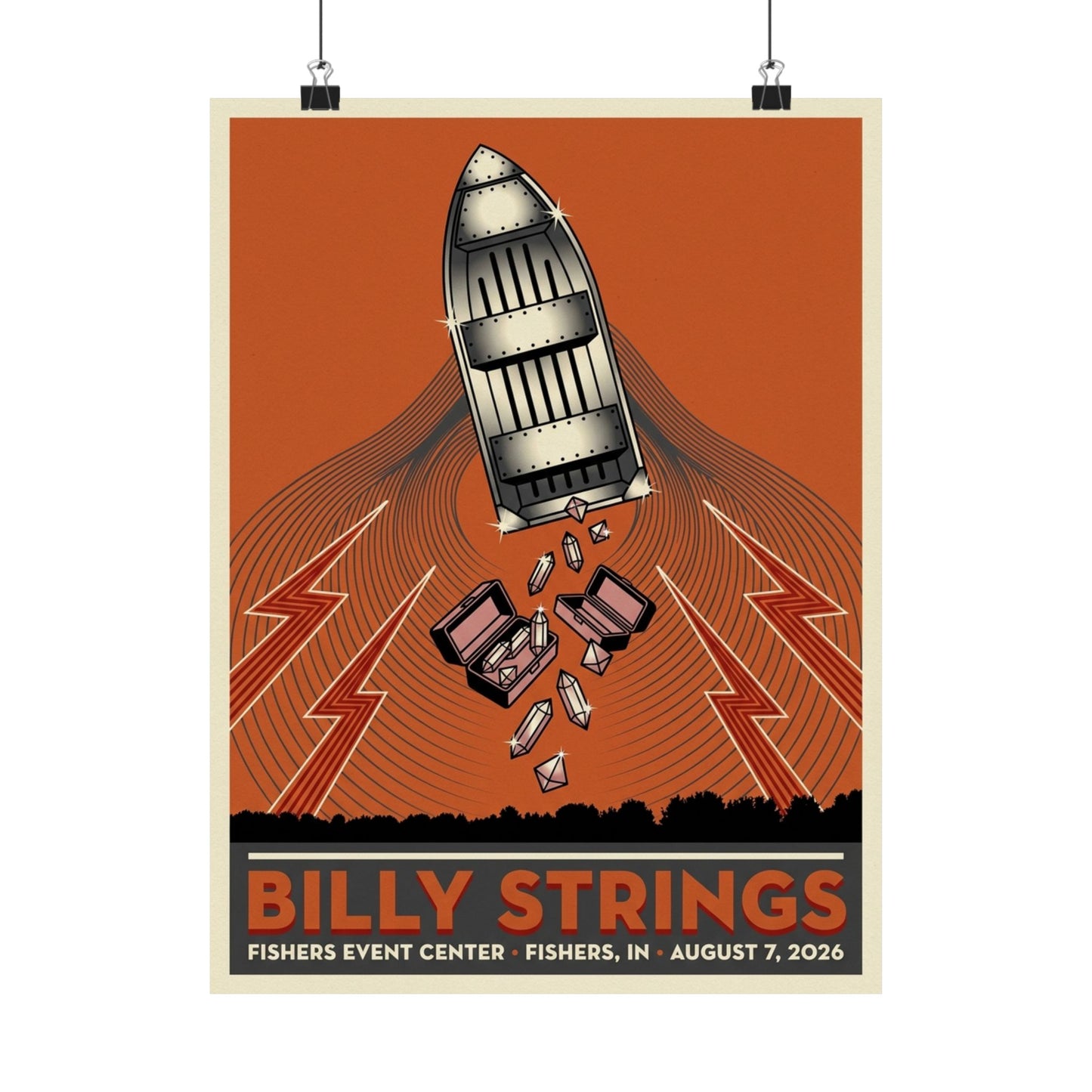 Billy Strings | August 7, 2026 | Fishers, IN | Concert Poster