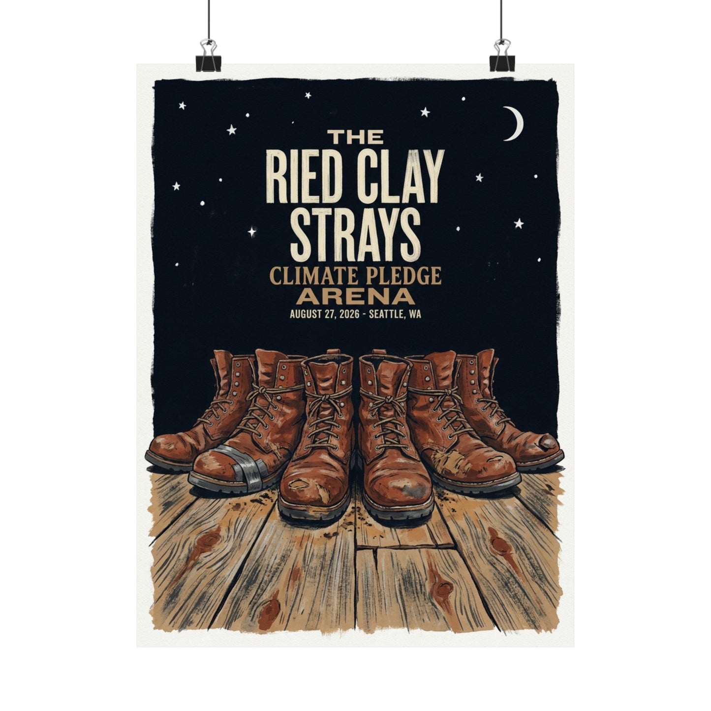 The Red Clay Strays | August 27, 2026 | Seattle, WA | Concert Poster