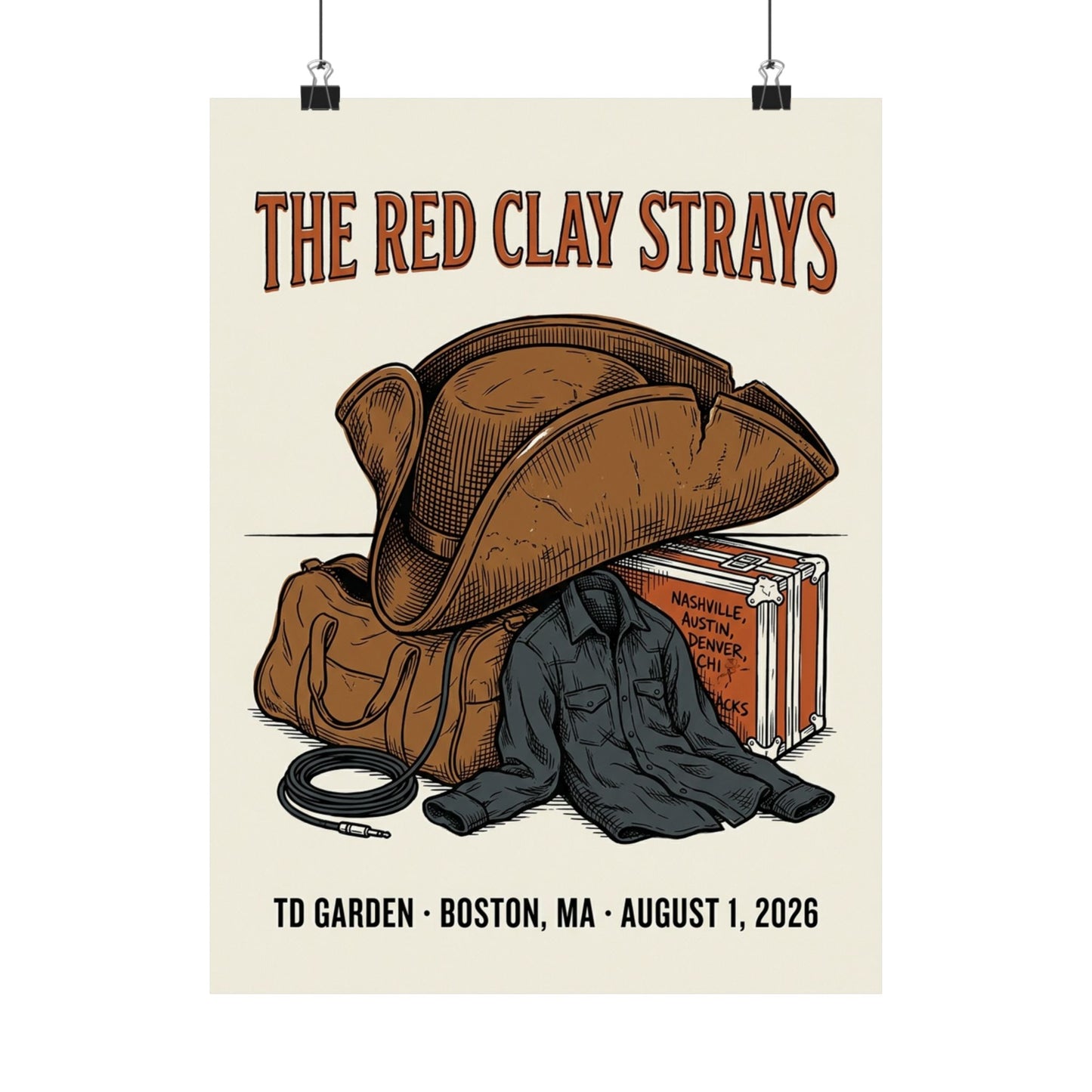 The Red Clay Strays | August 1, 2026 | Boston, MA | Concert Poster