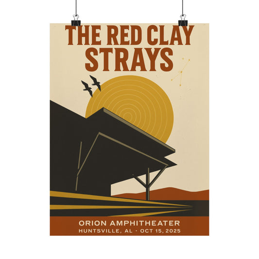 The Red Clay Strays Huntsville, AL Concert Print | October 15, 2025 | Orion Amphitheater | Variant 1