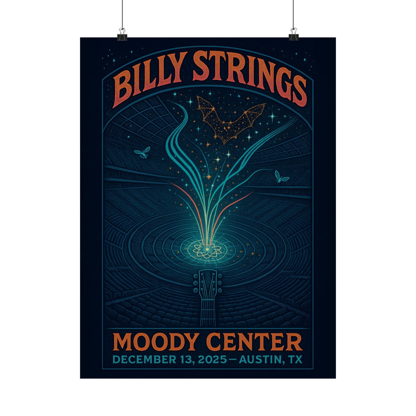 Billy Strings  Austin, TX | December 13, 2025| Moody Center | Concert Poster | Variant 4