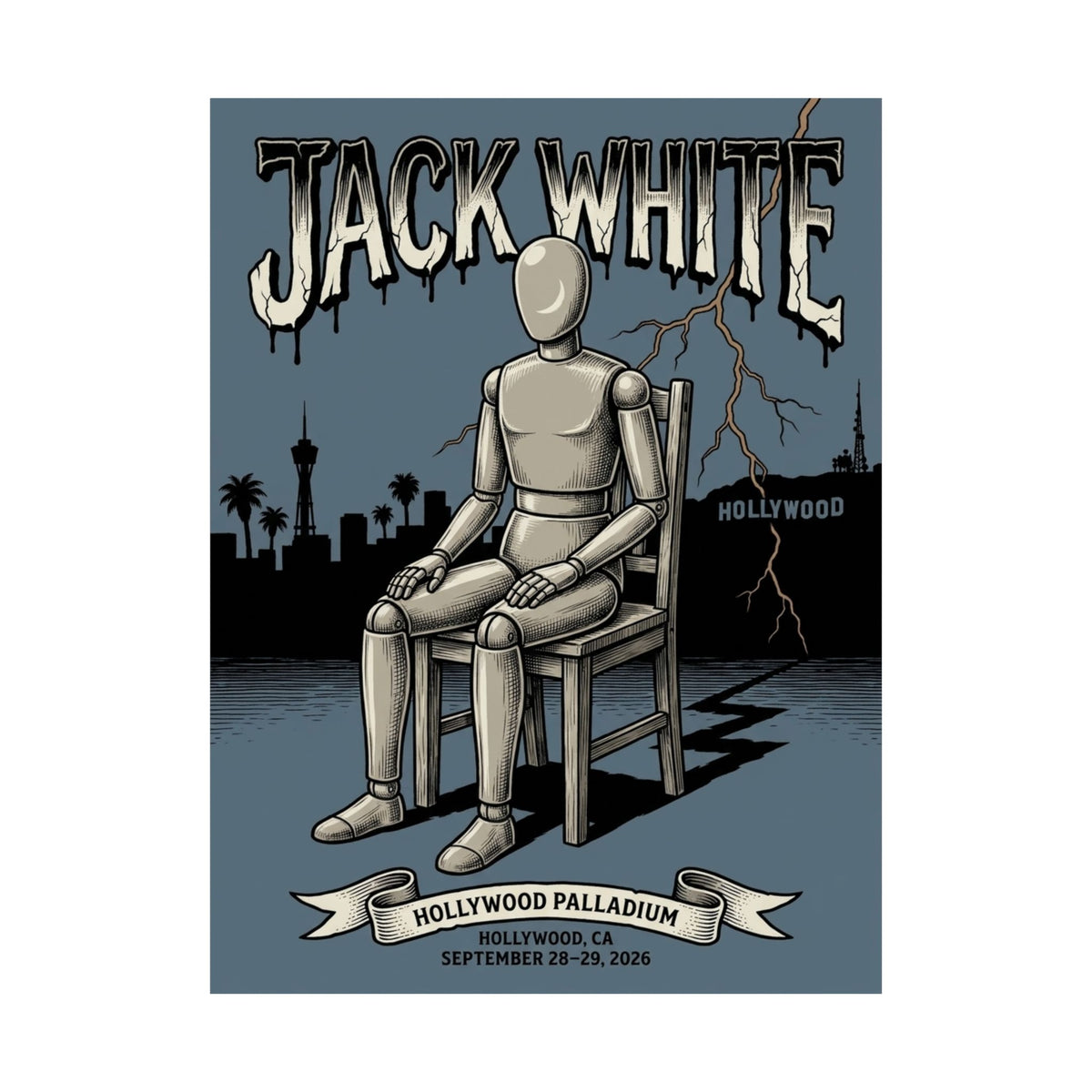 Jack White | September 28–29, 2026 | Hollywood, CA | Concert Poster