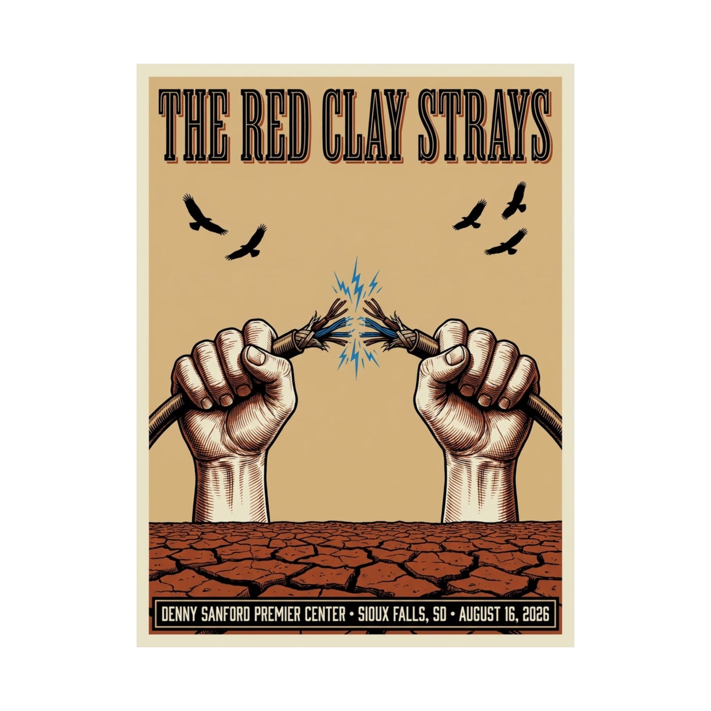 The Red Clay Strays | August 16, 2026 | Sioux Falls, SD | Concert Poster