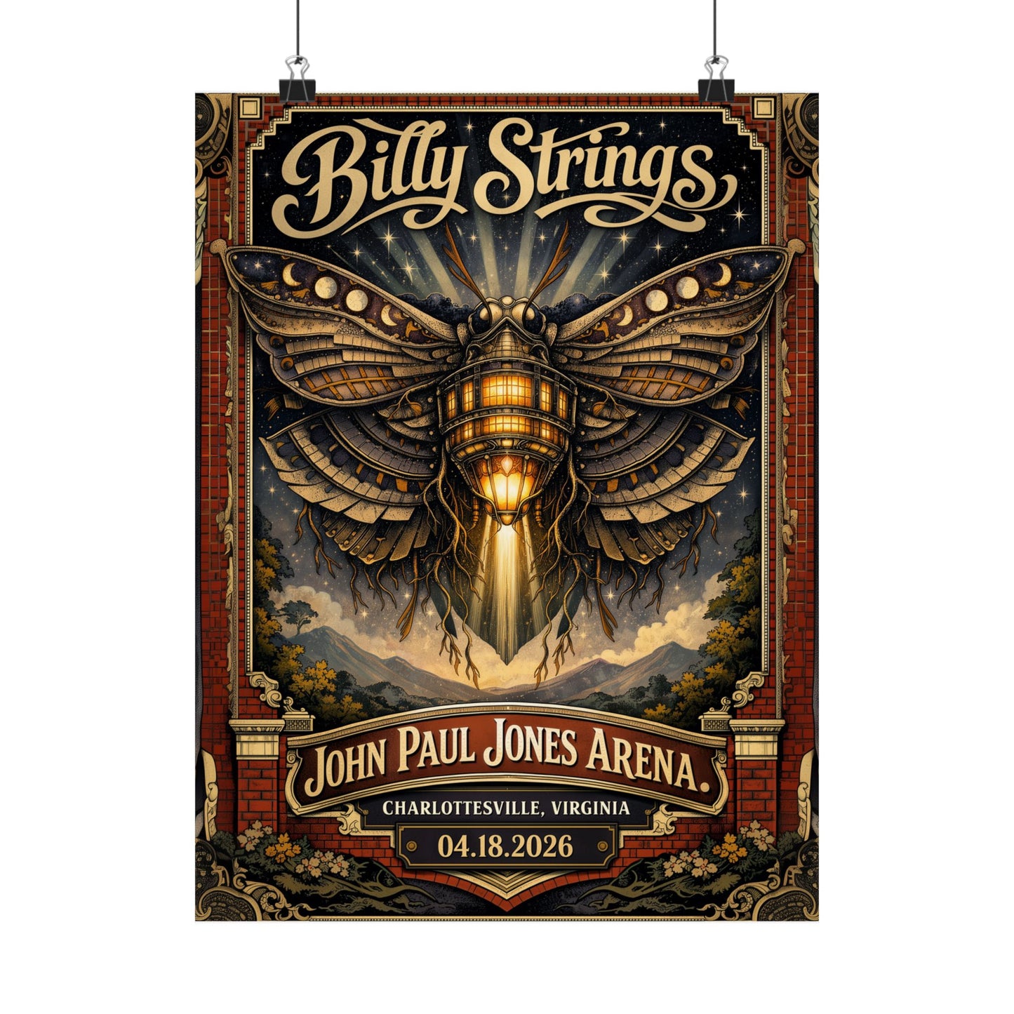 Billy Strings | 04/18/2026 | Charlottesville, VA | Concert Poster  | N2