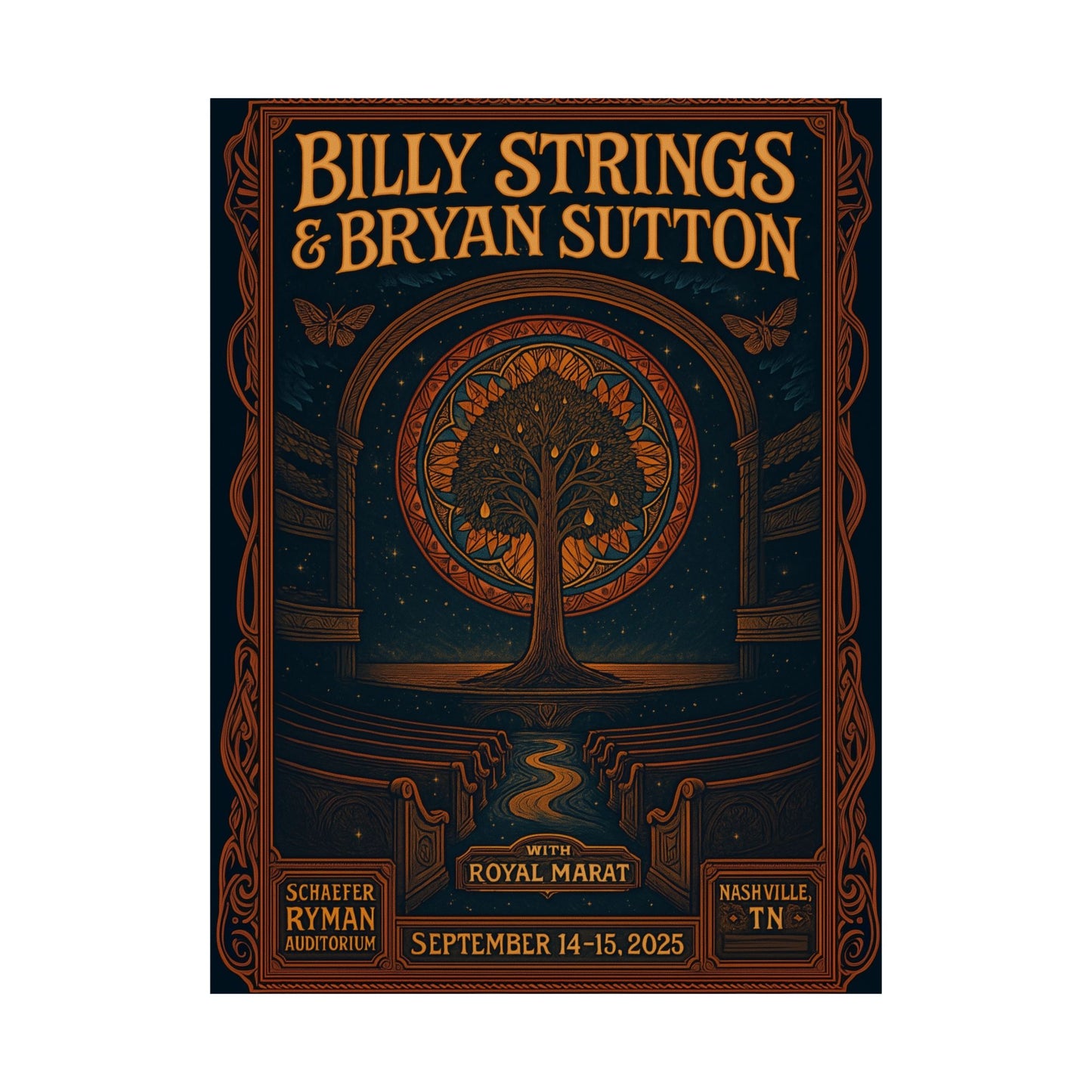 Billy Strings & Bryan Sutton Ryman Auditorium | Nashville | September 14-15, 2025 | Concert Print