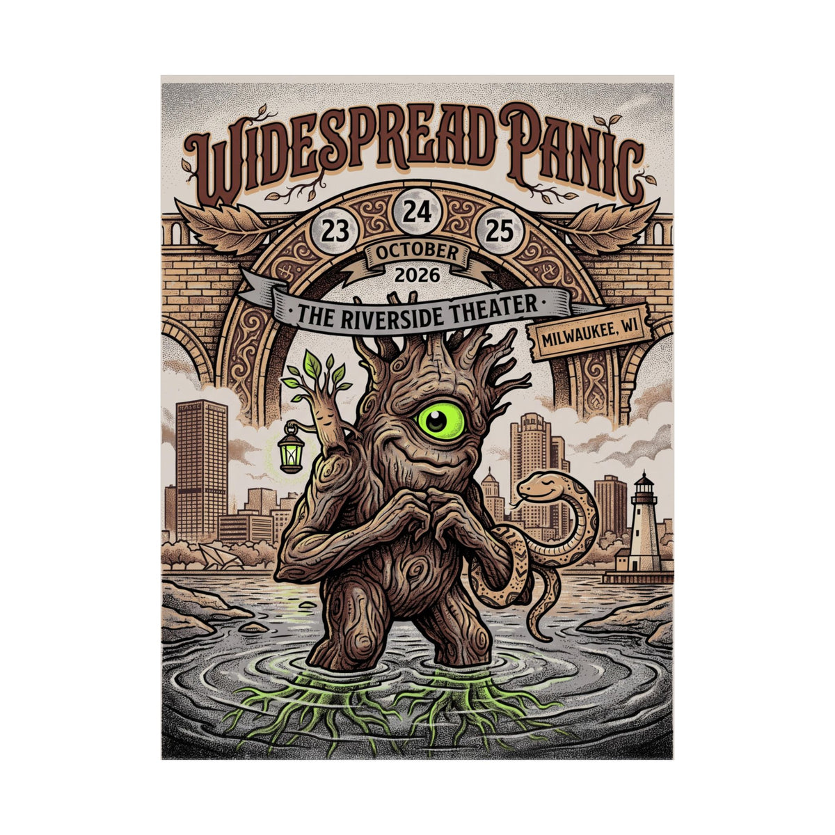 Widespread Panic | October 23–25, 2026 | Milwaukee, WI | Concert Poster