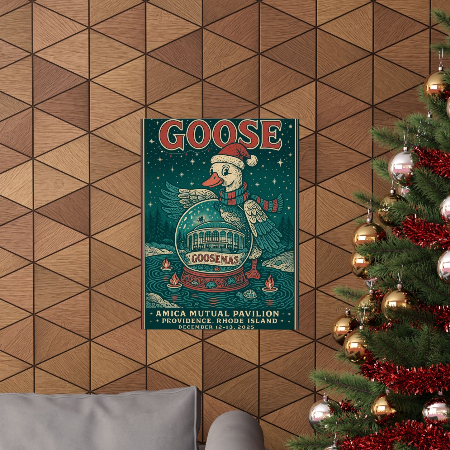 Goose Goosemas 2025 | Amica Mutual Pavilion | Providence, RI | December 12-13, 2025 | Concert Poster | Variant 3