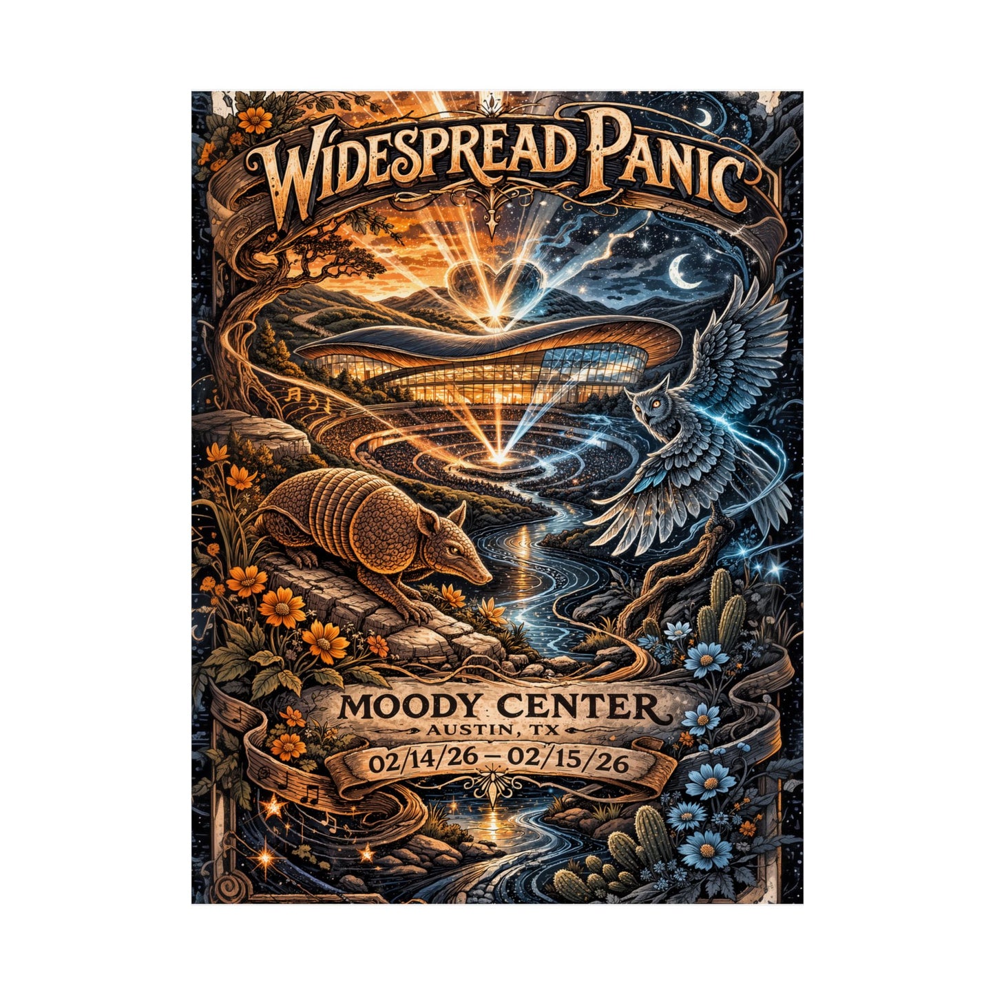 Widespread Panic | 02/14/26–02/15/26 | Austin, TX | Concert Poster  | V1