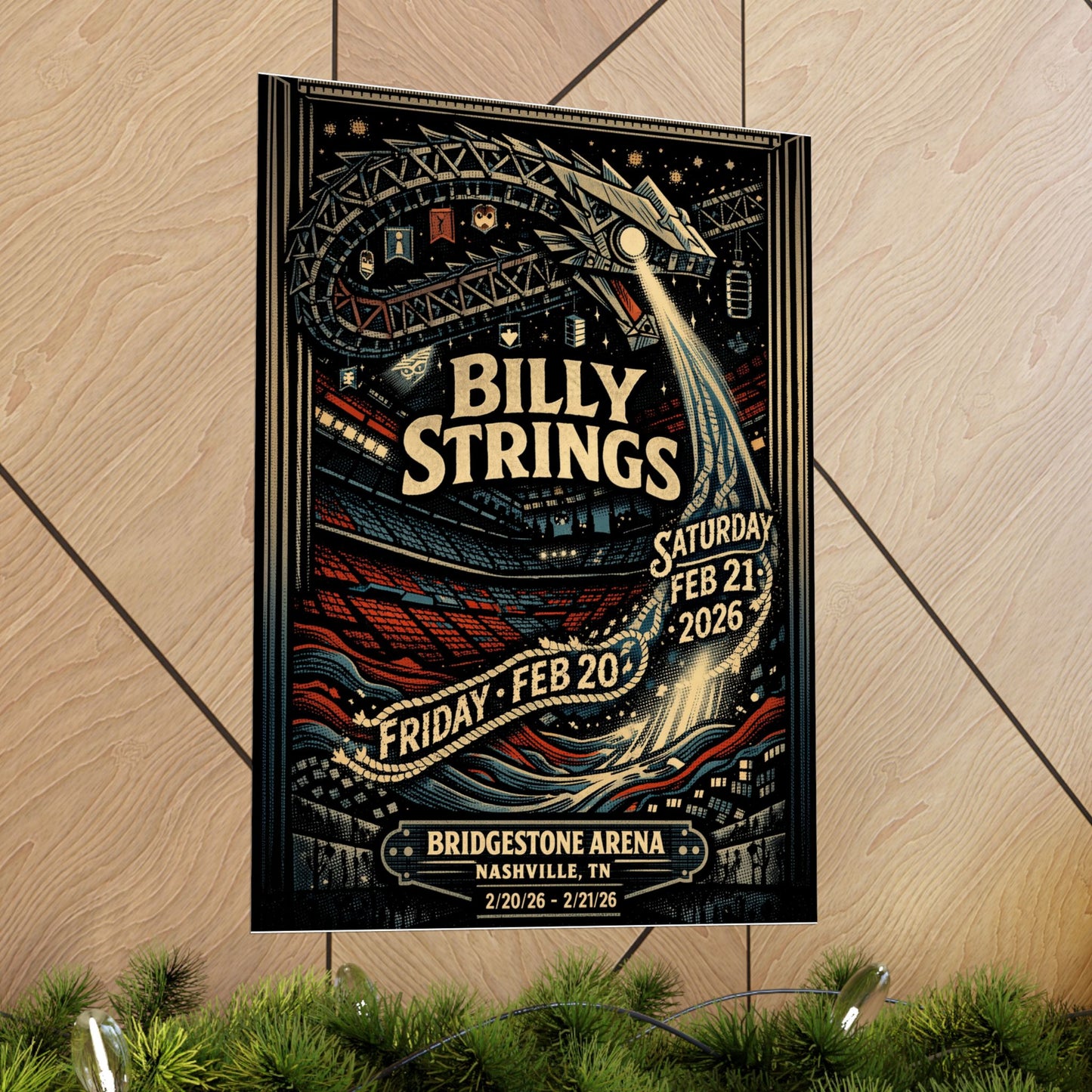 Billy Strings | 2/20/26 - 2/21/26 | Nashville, TN | Concert Poster  | V2
