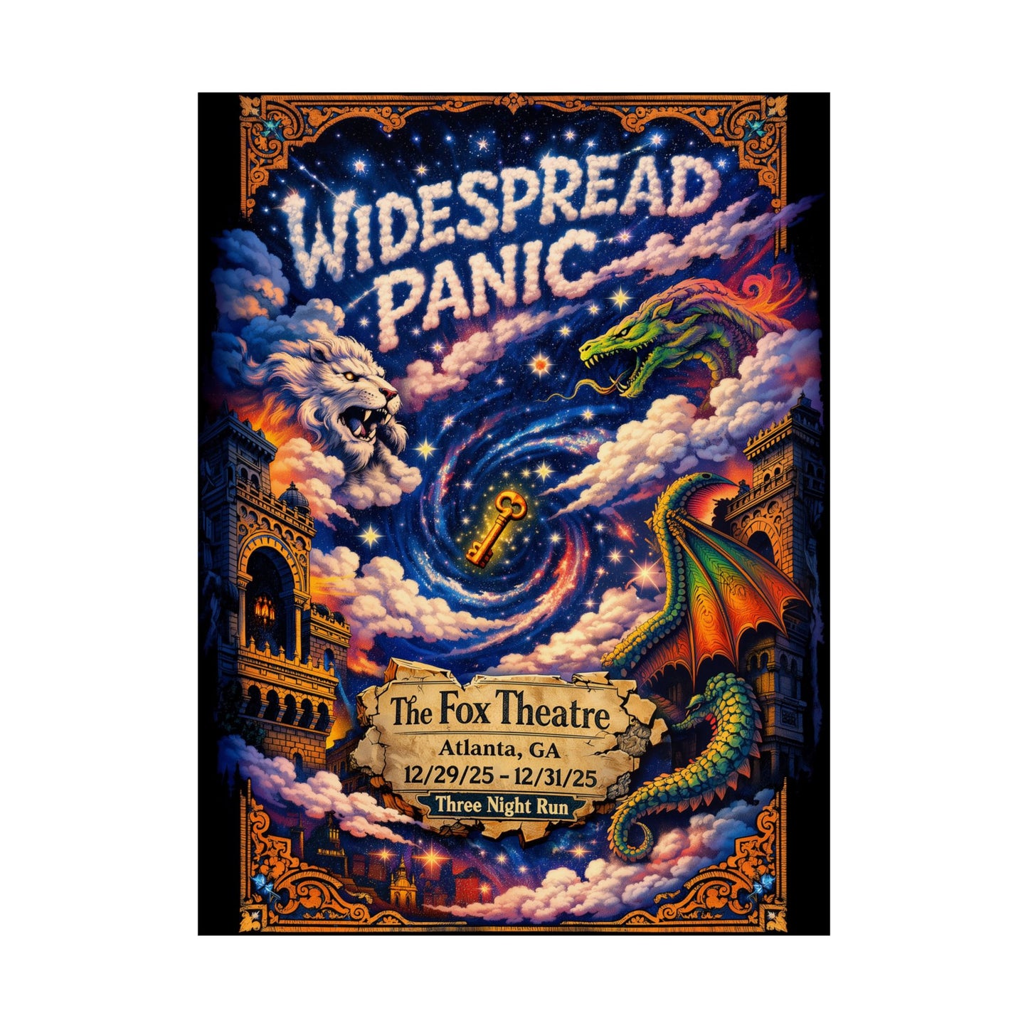 Widespread Panic | 12/29/25-12/31/25 | Atlanta, GA | Concert Poster  | V2