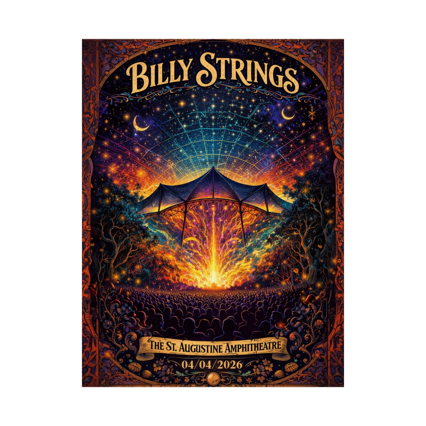 Billy Strings | 04/04/2026 | St. Augustine, FL | Concert Poster  | N3