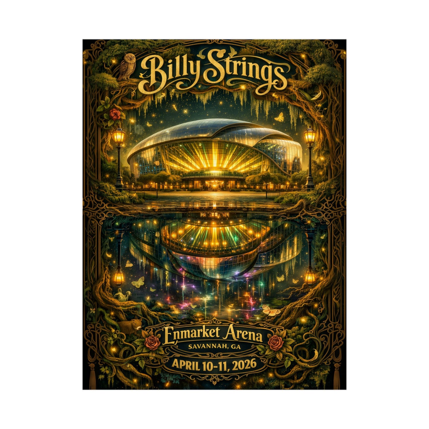 Billy Strings | 4/10/26 - 4/11/26 | Savannah, GA | Concert Poster  | V2