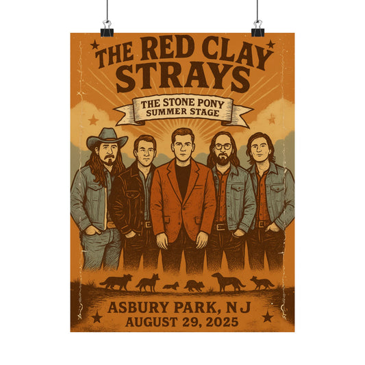 The Red Clay Strays | August 29, 2025 | Stone Pony Summer Stage | Asbury Park, NJ | Fan Concert Print