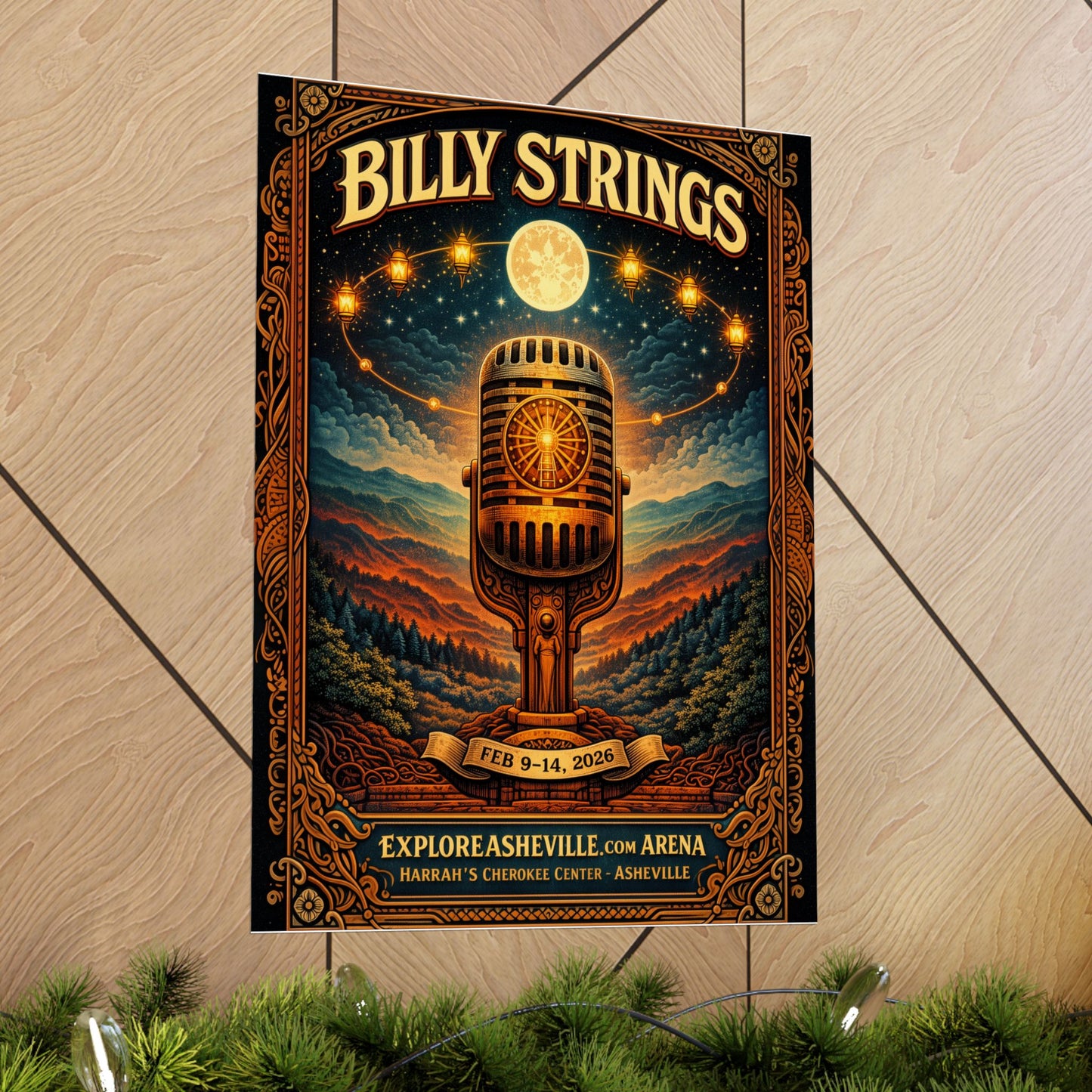 Billy Strings | 2/9/26 - 2/14/26 | Asheville, NC | Concert Poster  | V1
