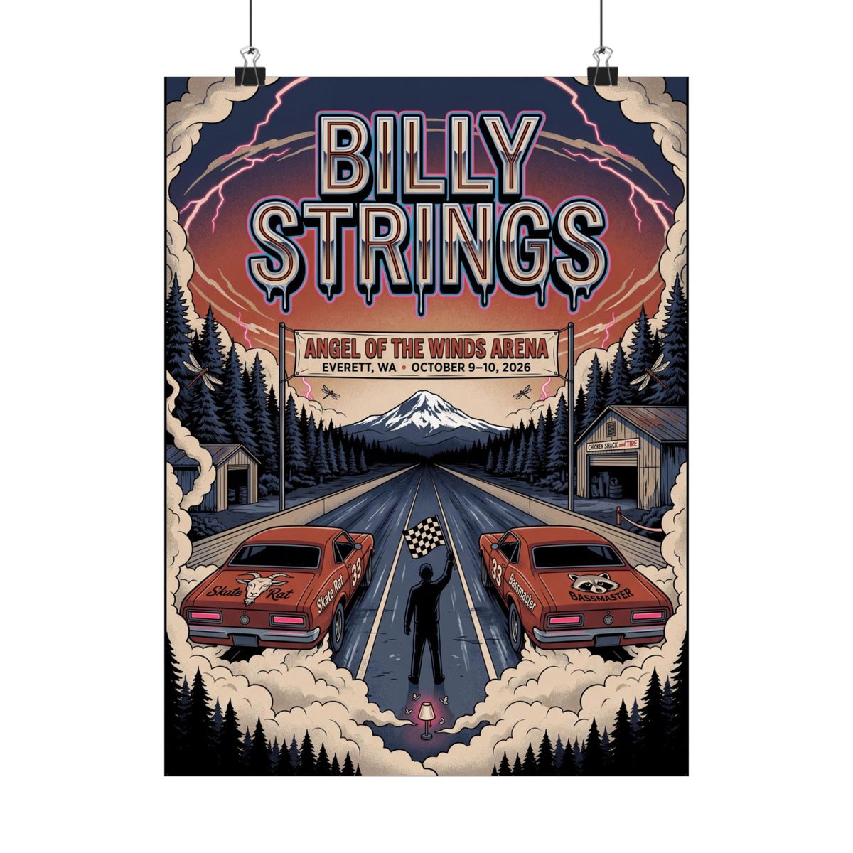 Billy Strings | October 9–10, 2026 | Everett, WA | Concert Poster