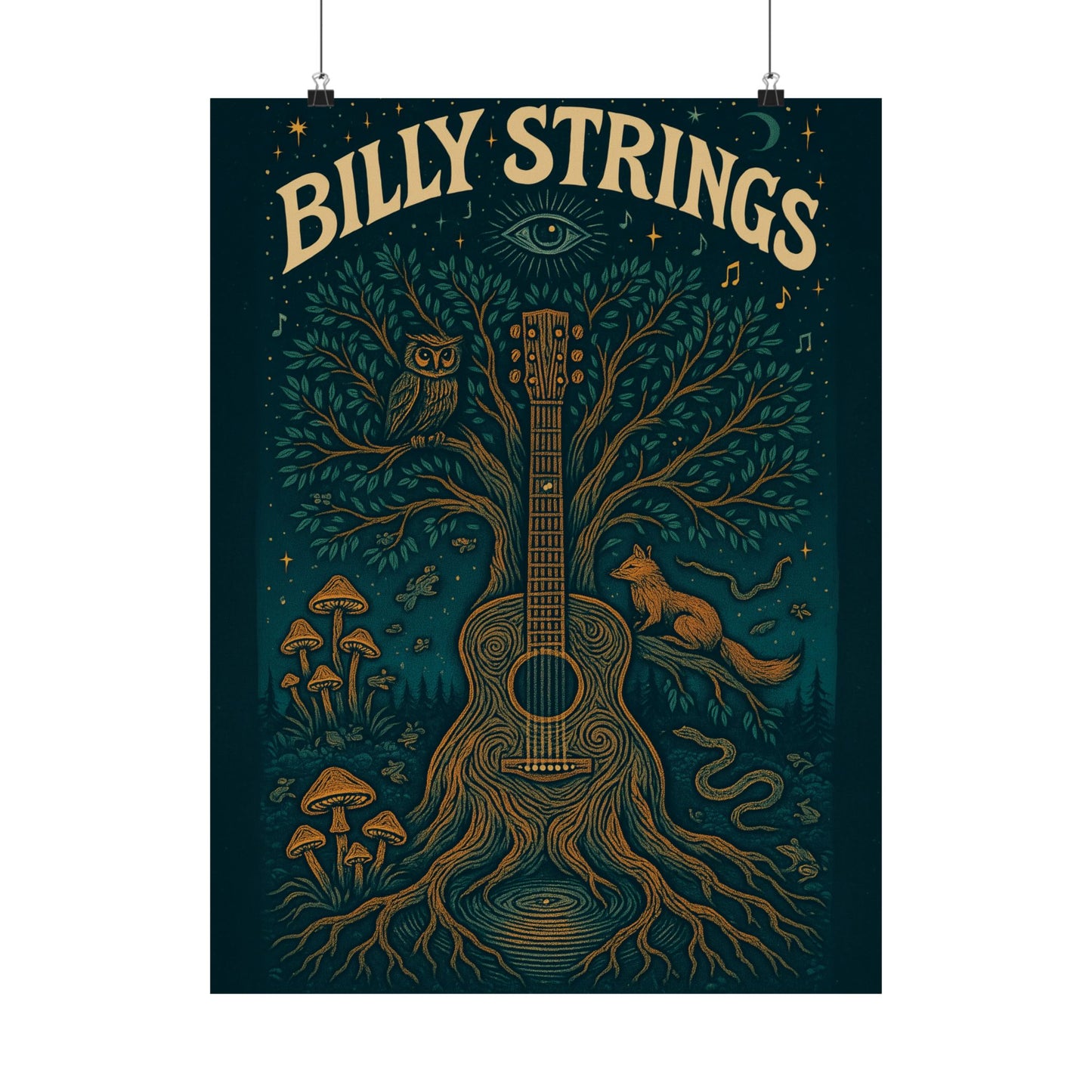 Billy Strings  'Living Pickin' Tree' | Psychedelic Bluegrass Jam Band Poster