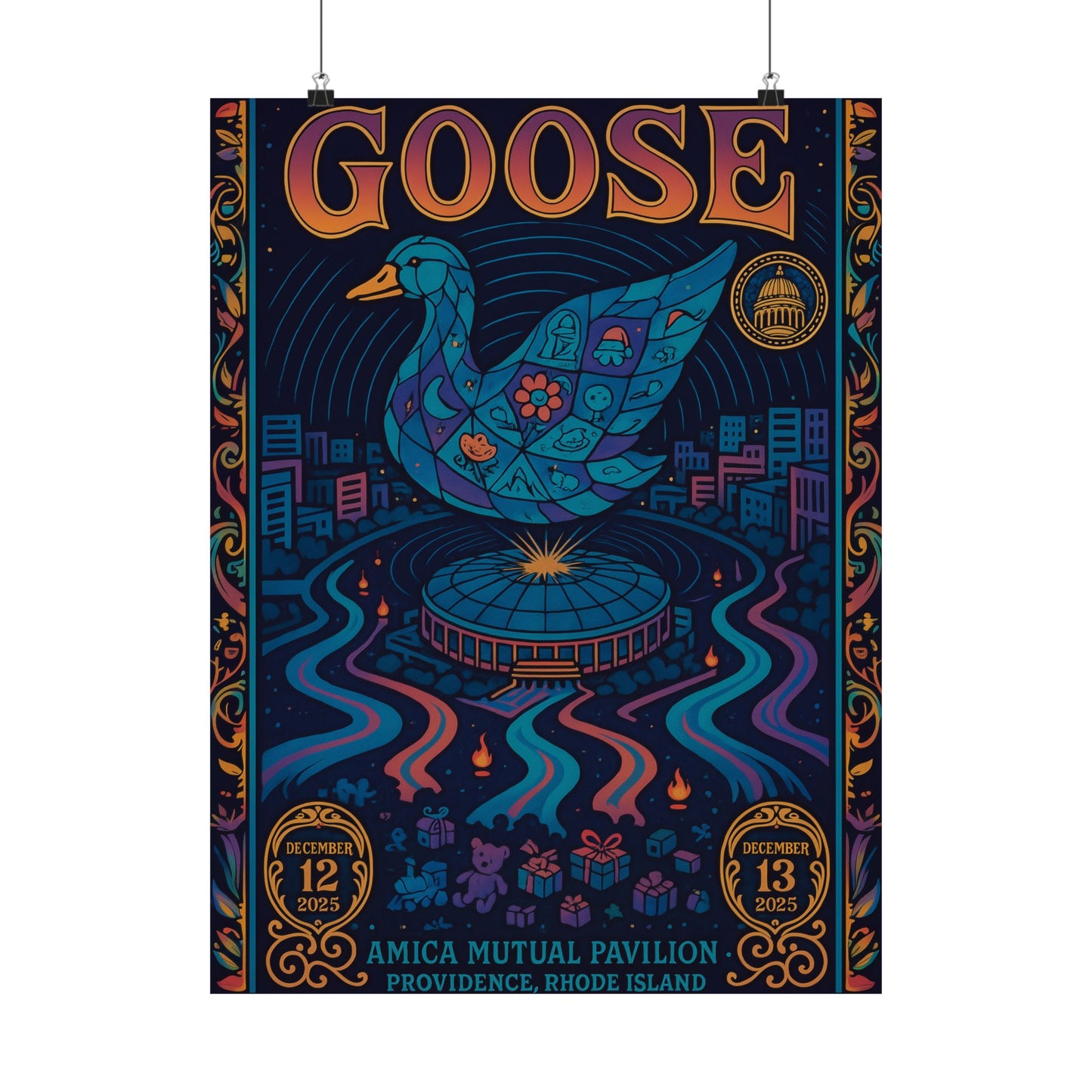 Goose Goosemas 2025 | Amica Mutual Pavilion | Providence, RI | December 12-13, 2025 | Concert Poster | Variant 4