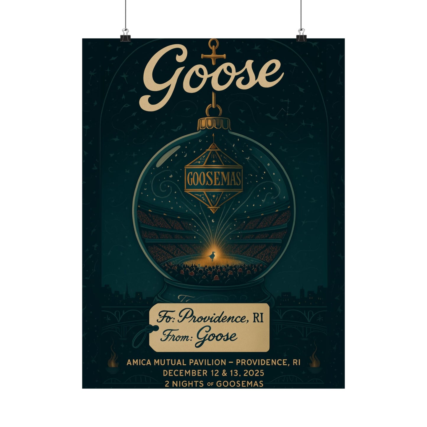 Goose Goosemas 2025 | Amica Mutual Pavilion | Providence, RI | December 12-13, 2025 | Concert Poster | Variant 2