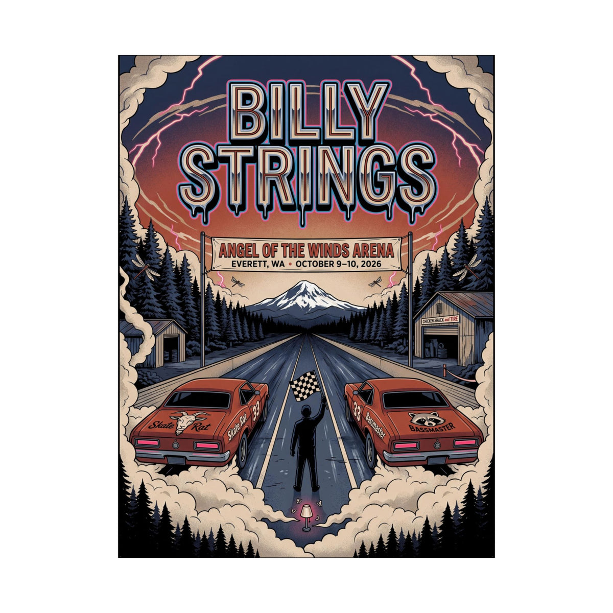Billy Strings | October 9–10, 2026 | Everett, WA | Concert Poster