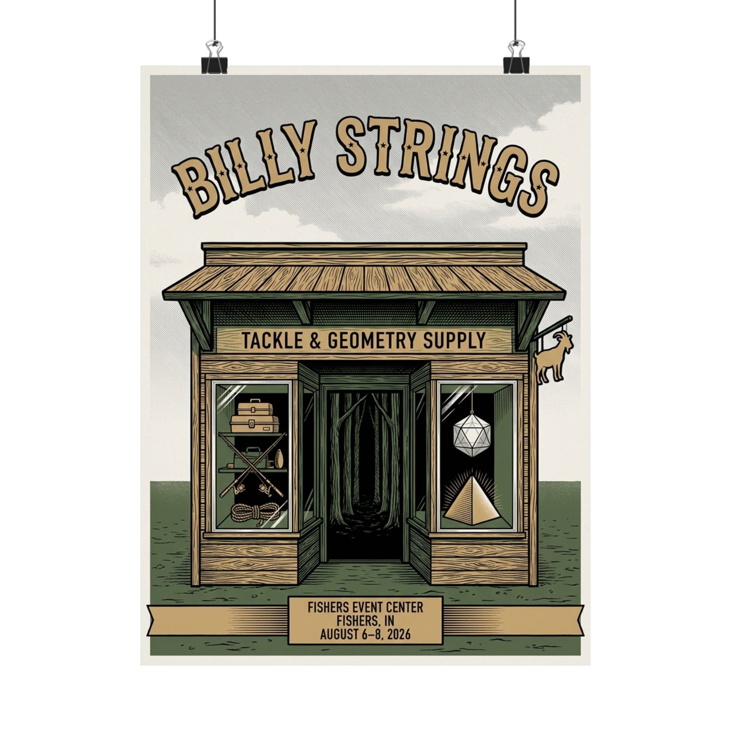 Billy Strings | August 6–8, 2026 | Fishers, IN | Concert Poster V1