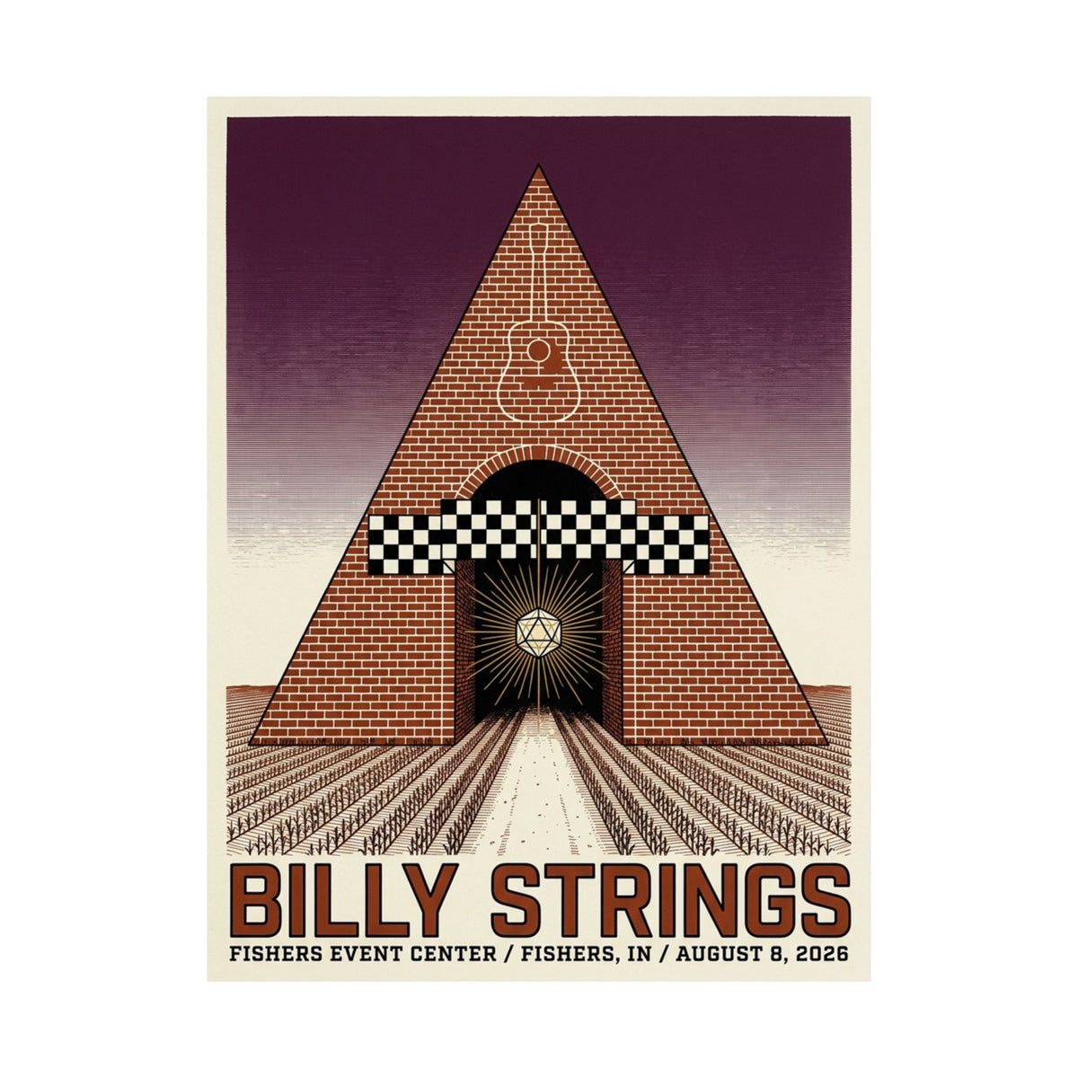 Billy Strings | August 8, 2026 | Fisher, IN | Concert Poster