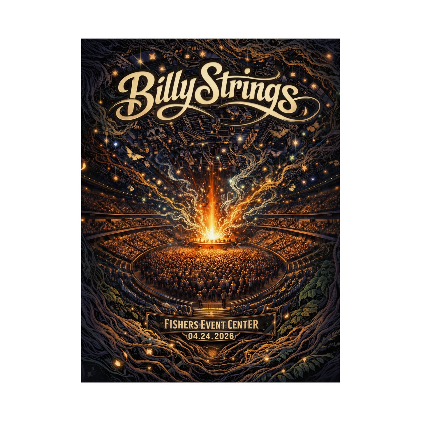 Billy Strings | 04/24/2026 | Fishers, IN | Concert Poster  | N1